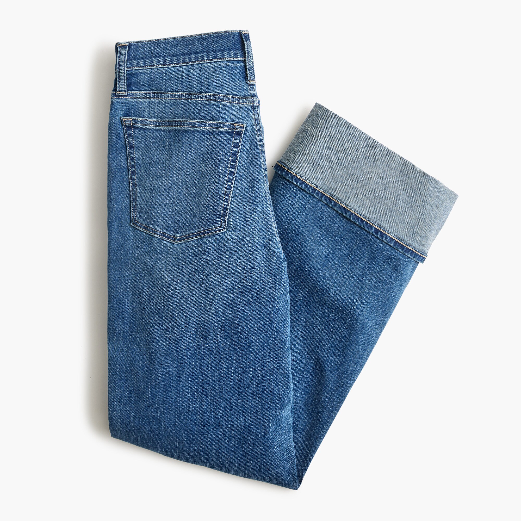 Classic wide-leg cuffed jean in all-day stretch