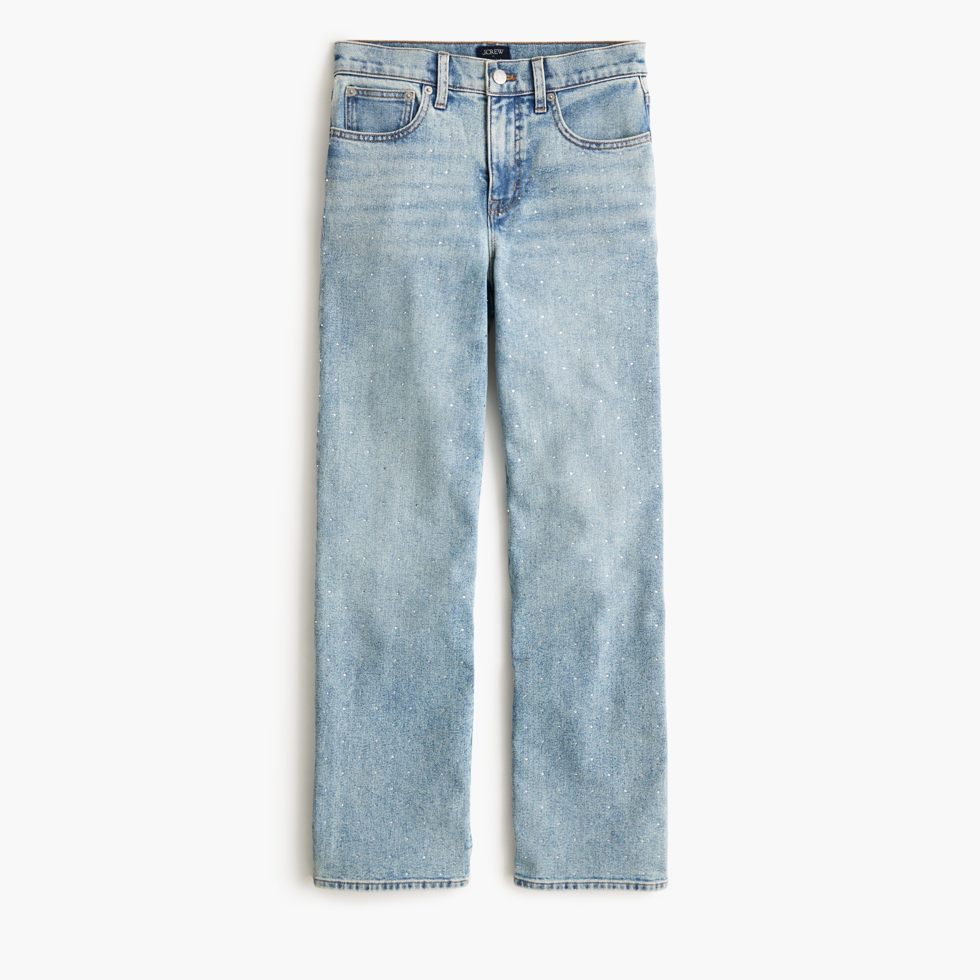 Embellished slim wide-leg jean in all-day stretch