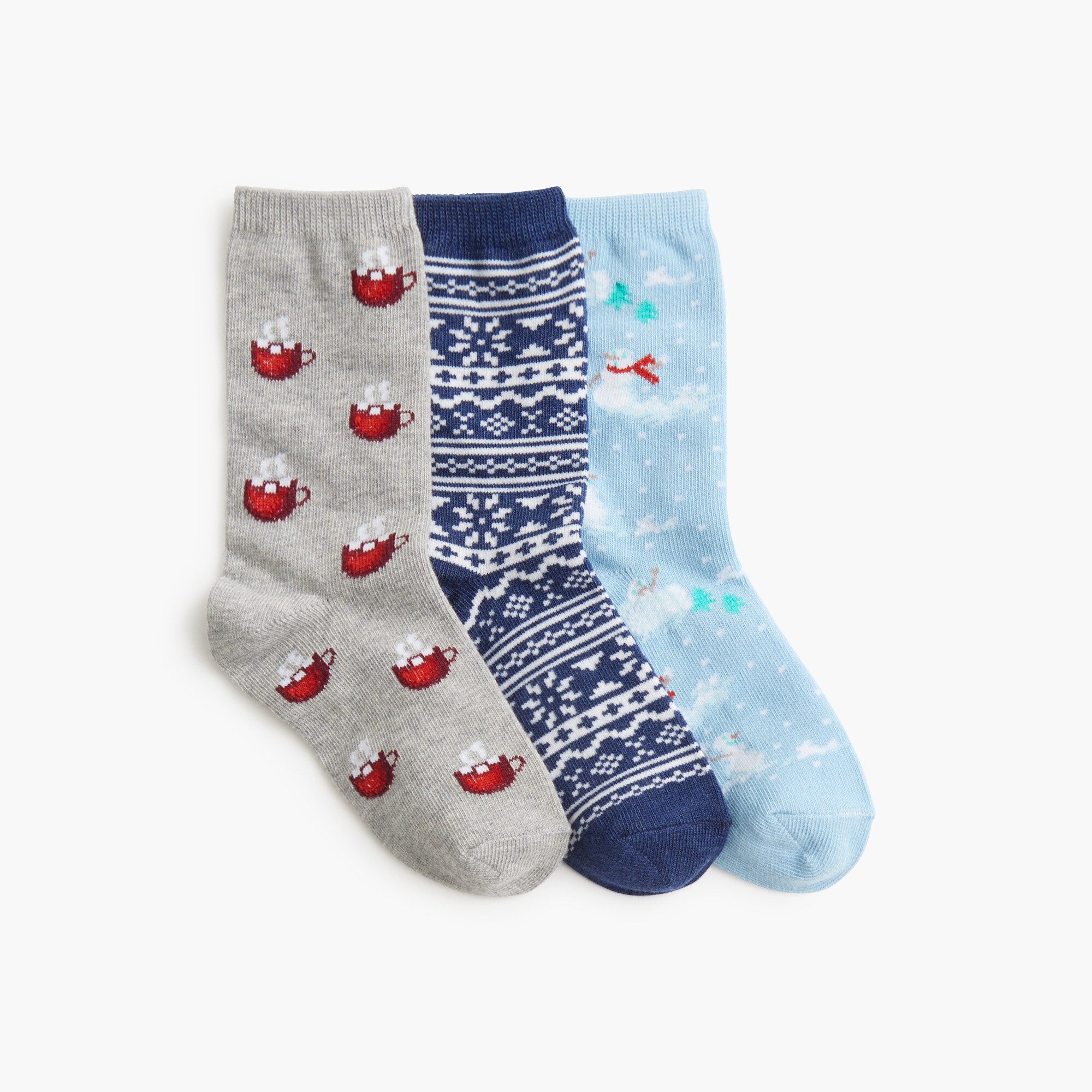 Boys' snowy winter socks pack-of-three