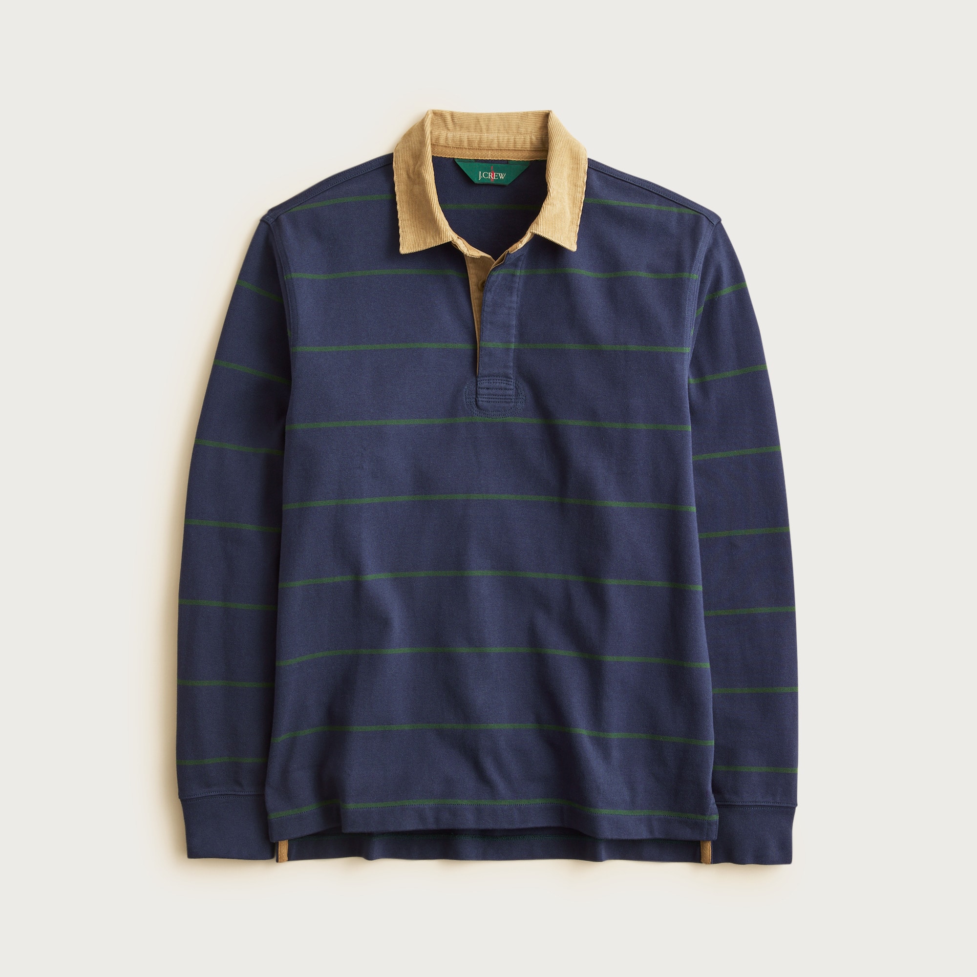 Rugby shirt with corduroy collar