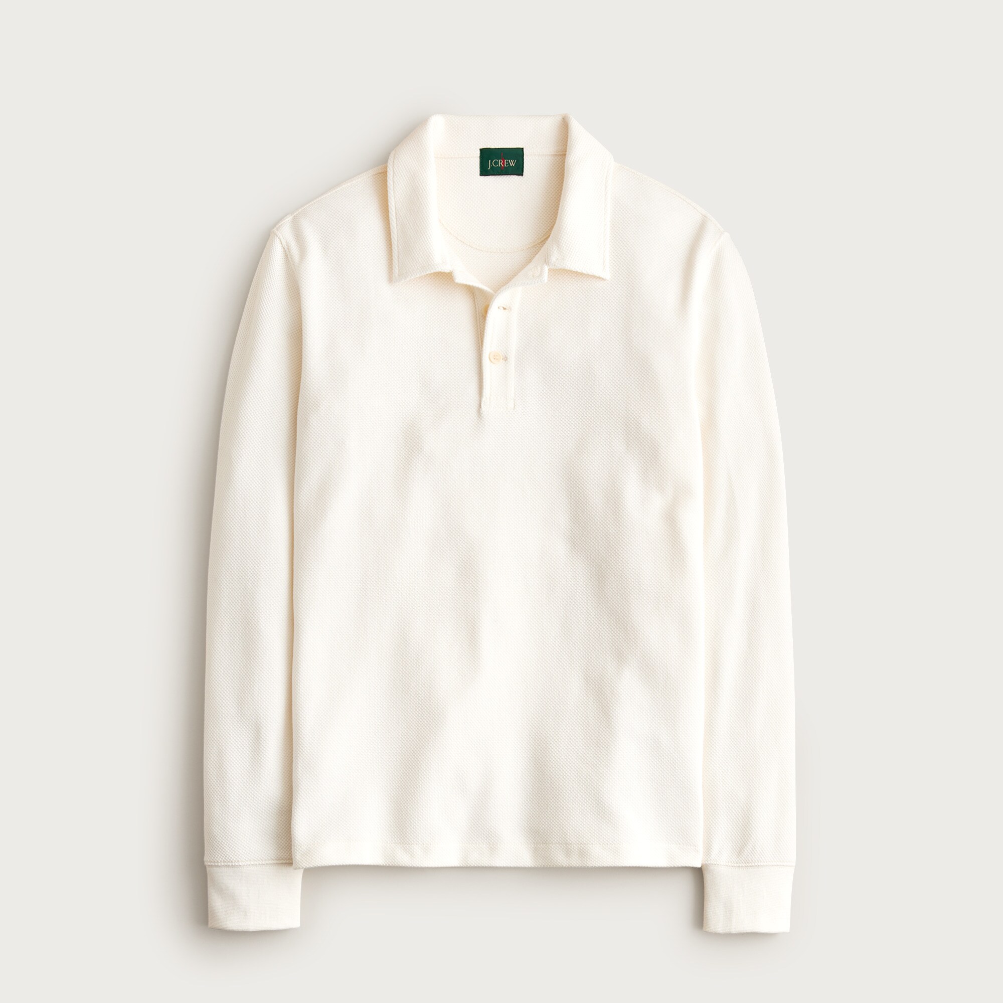 Long-sleeve macropiqu&eacute; polo shirt