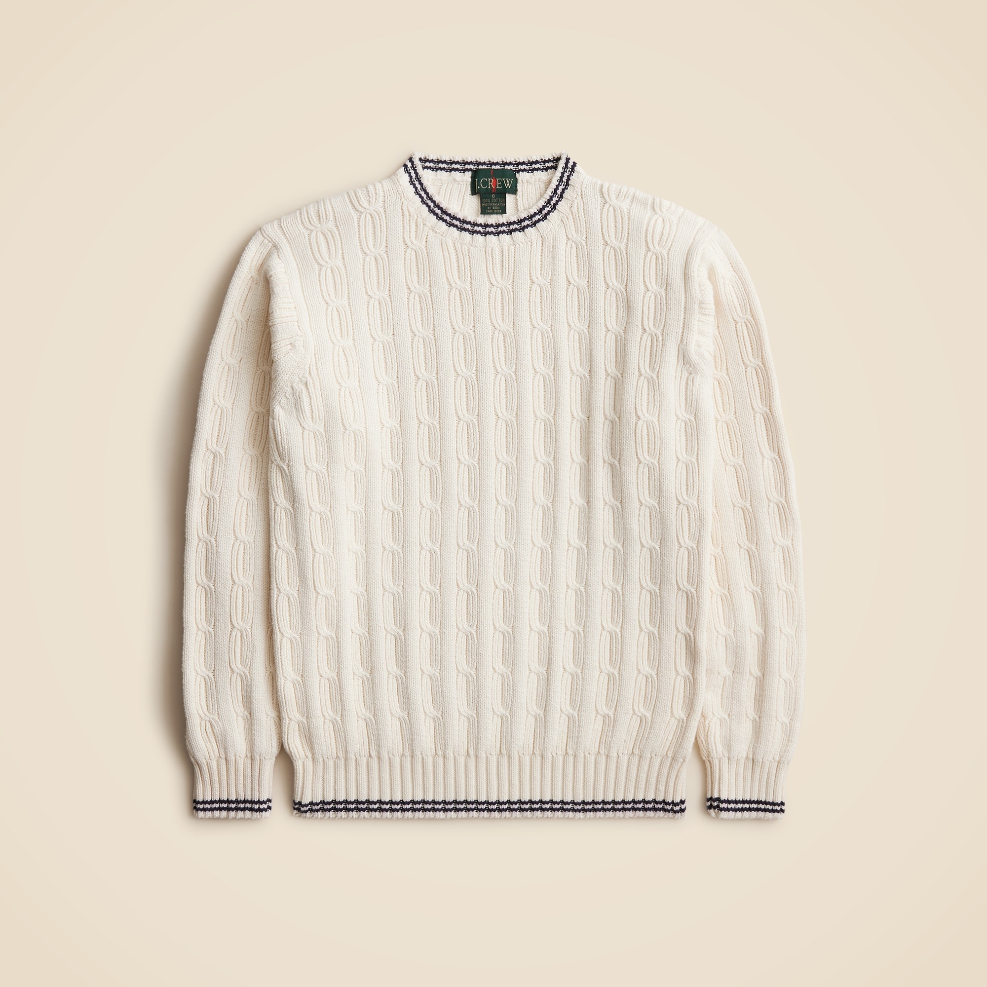 90's J.CREW コットンニット Vintage J.Crew '90s Cotton Cable-knit Cricket Sweater For