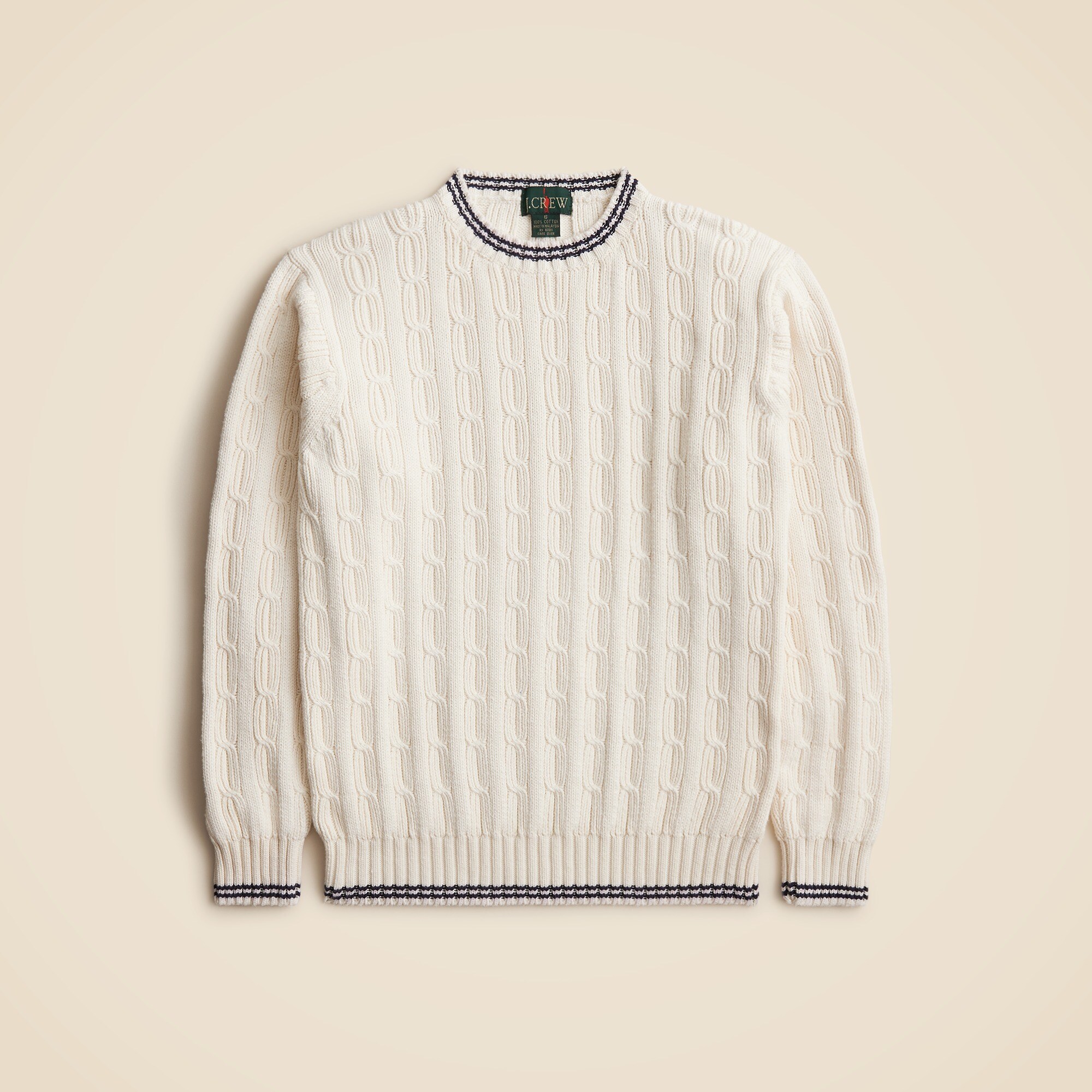 Vintage J.Crew '90s Cotton Cable-knit Cricket Sweater For