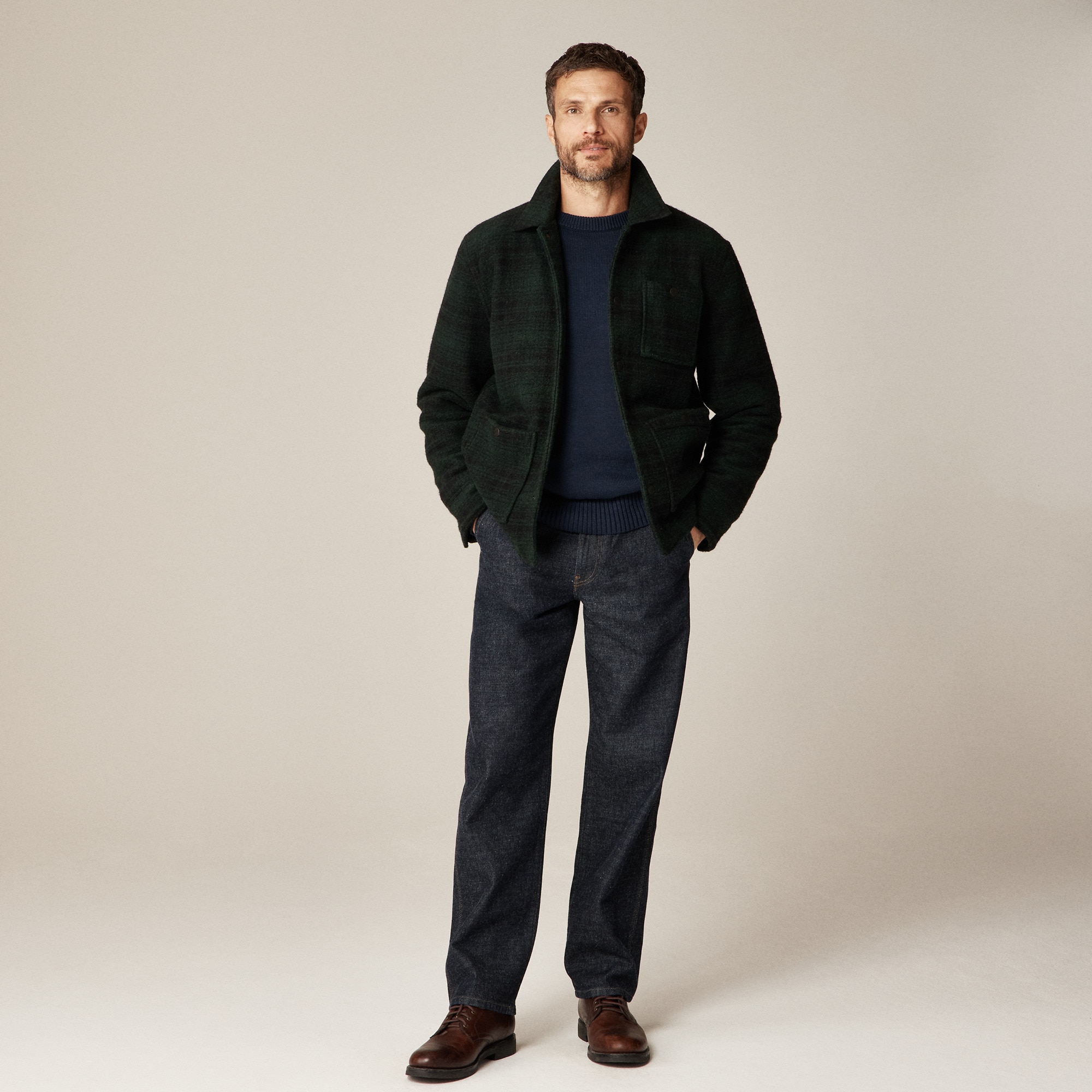 Wool-blend Sherpa Fleece Coverall Jacket For Men | J.Crew