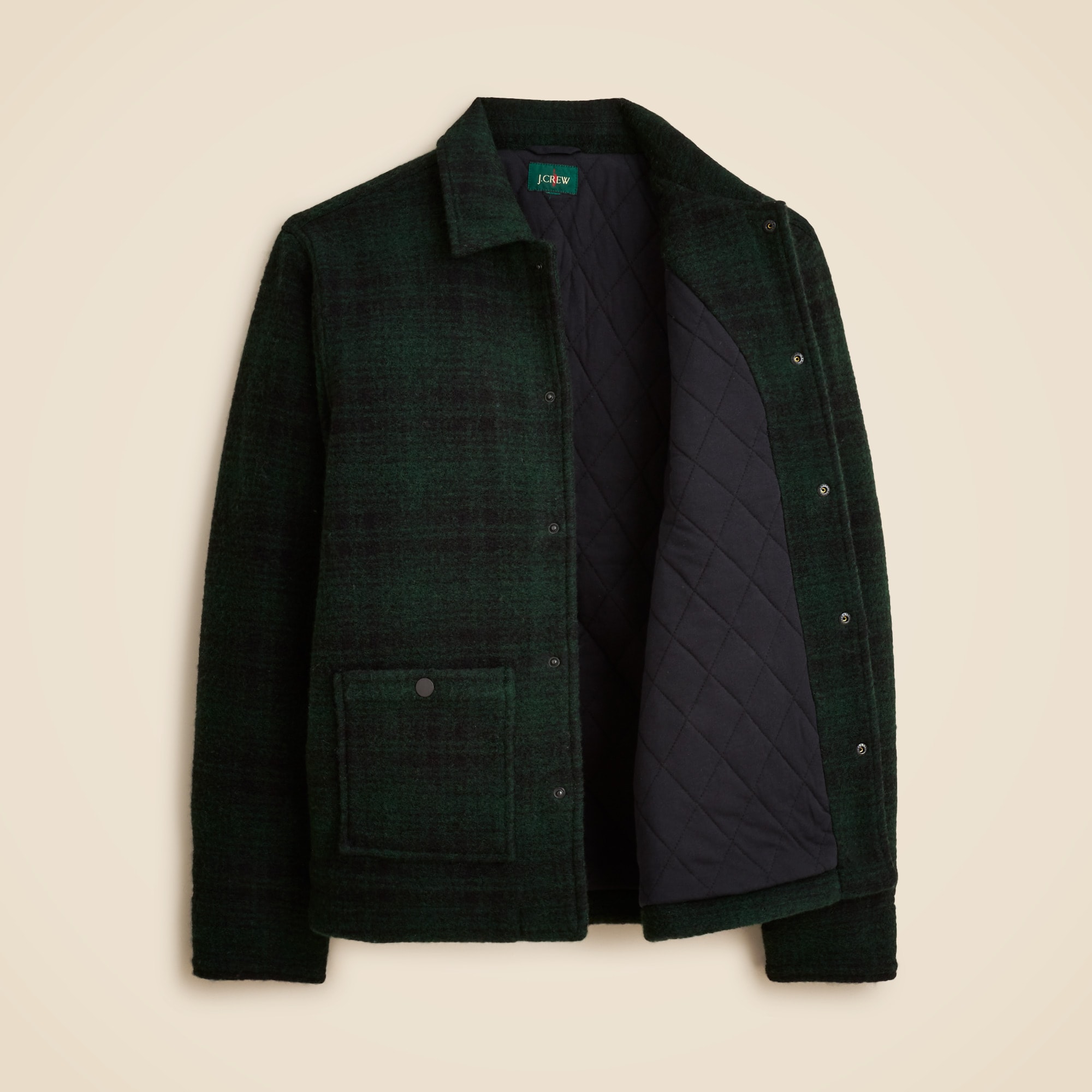 Wool-blend sherpa fleece coverall jacket