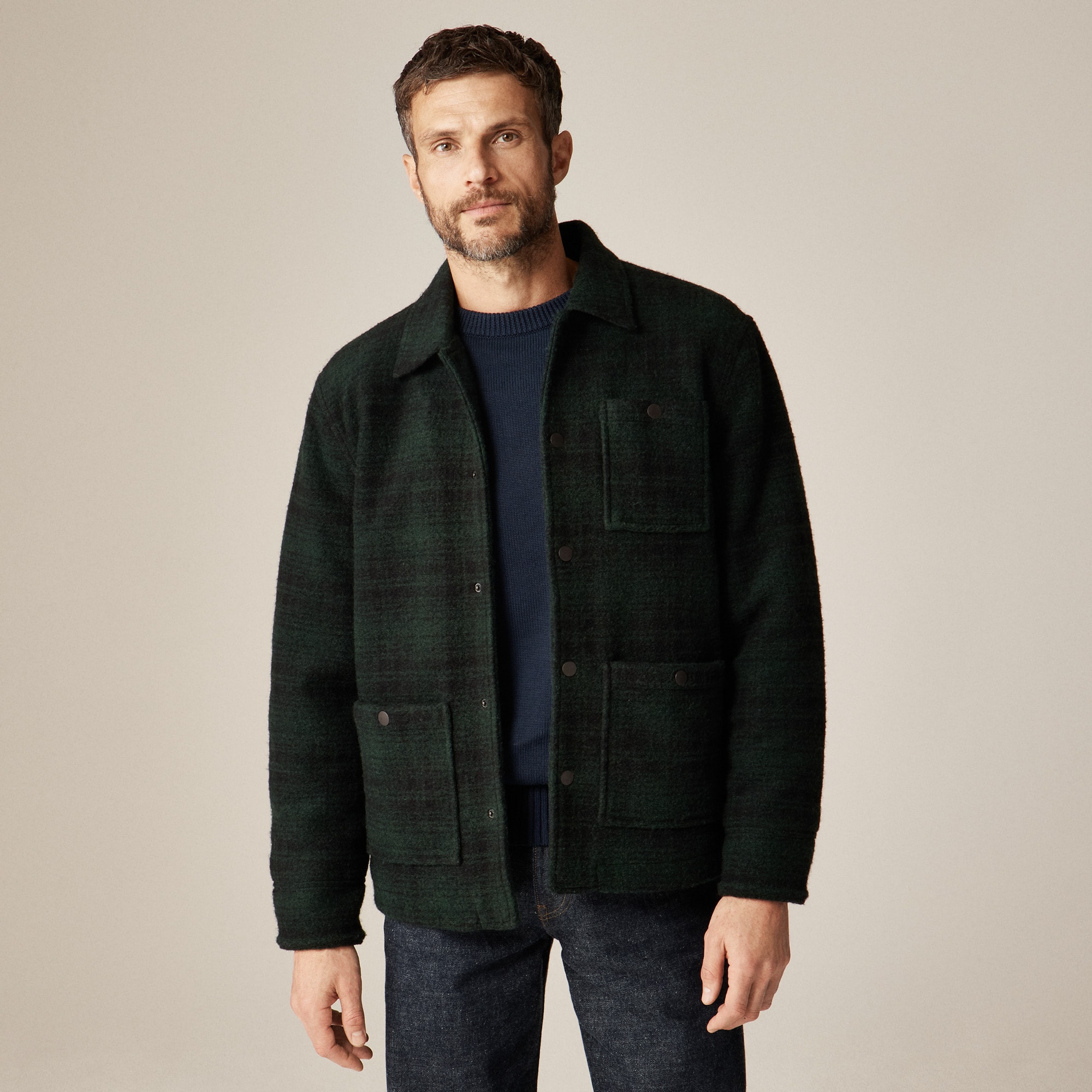 Wool-blend Sherpa Fleece Coverall Jacket For Men | J.Crew