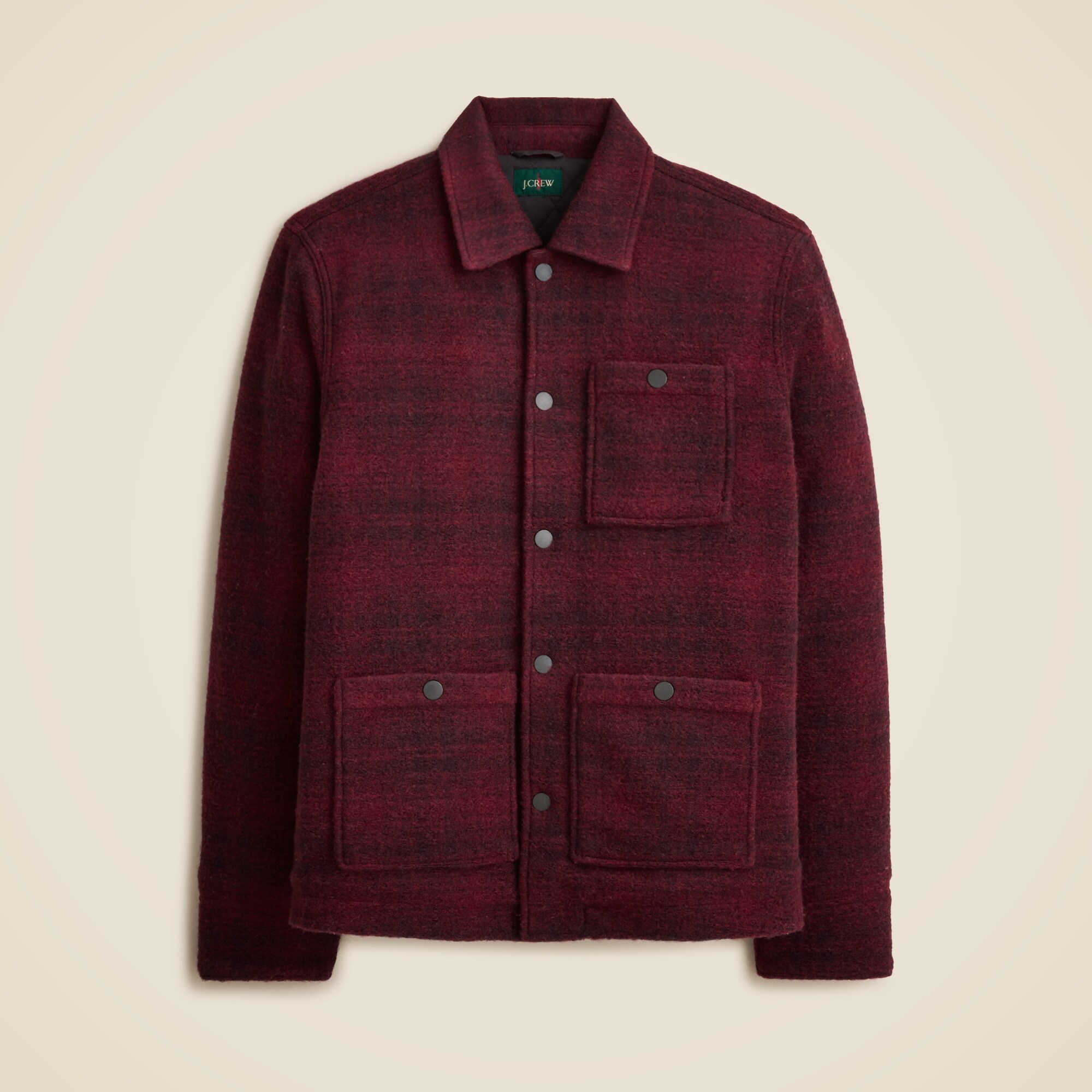 Wool-blend sherpa fleece coverall jacket