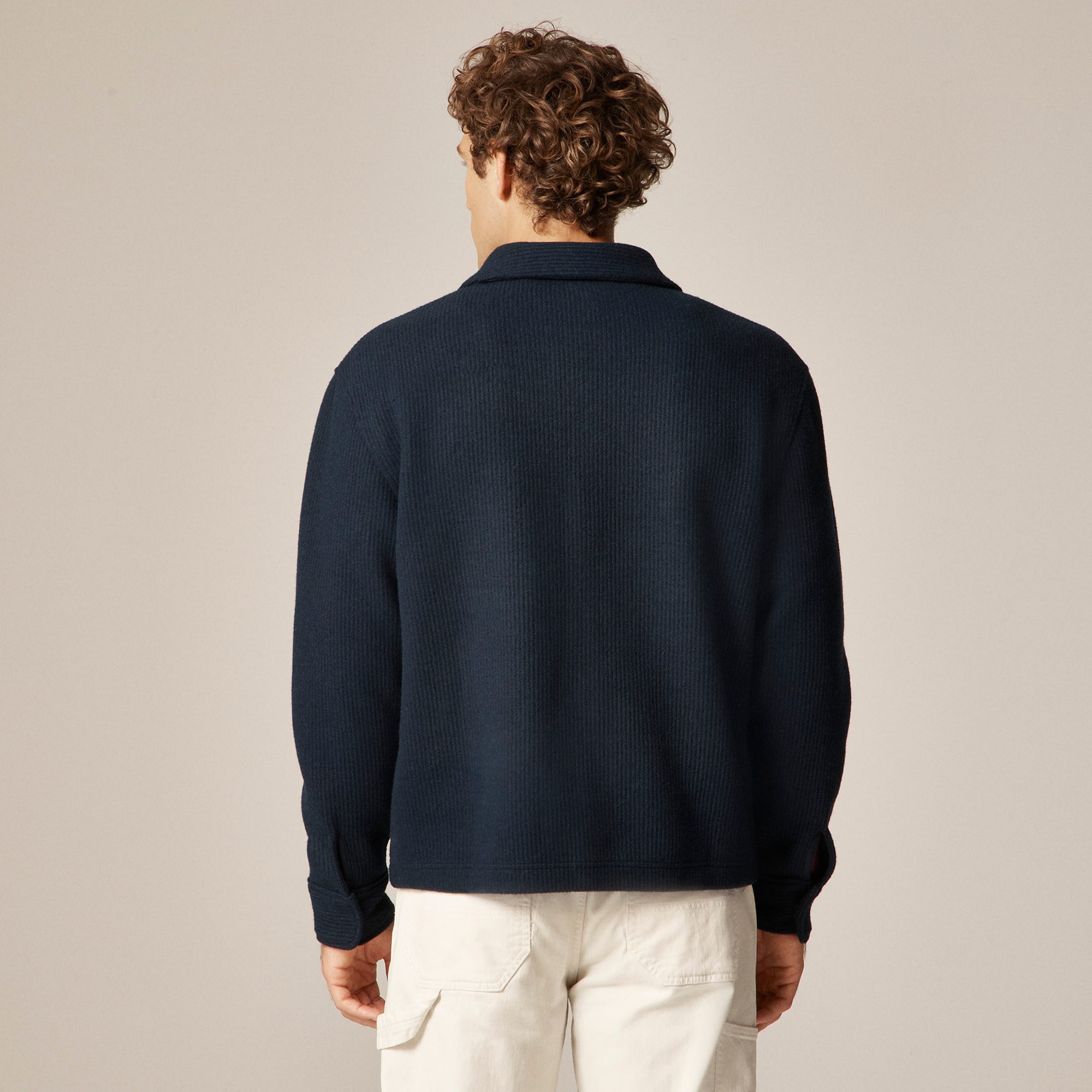 Boiled rib half-zip pullover