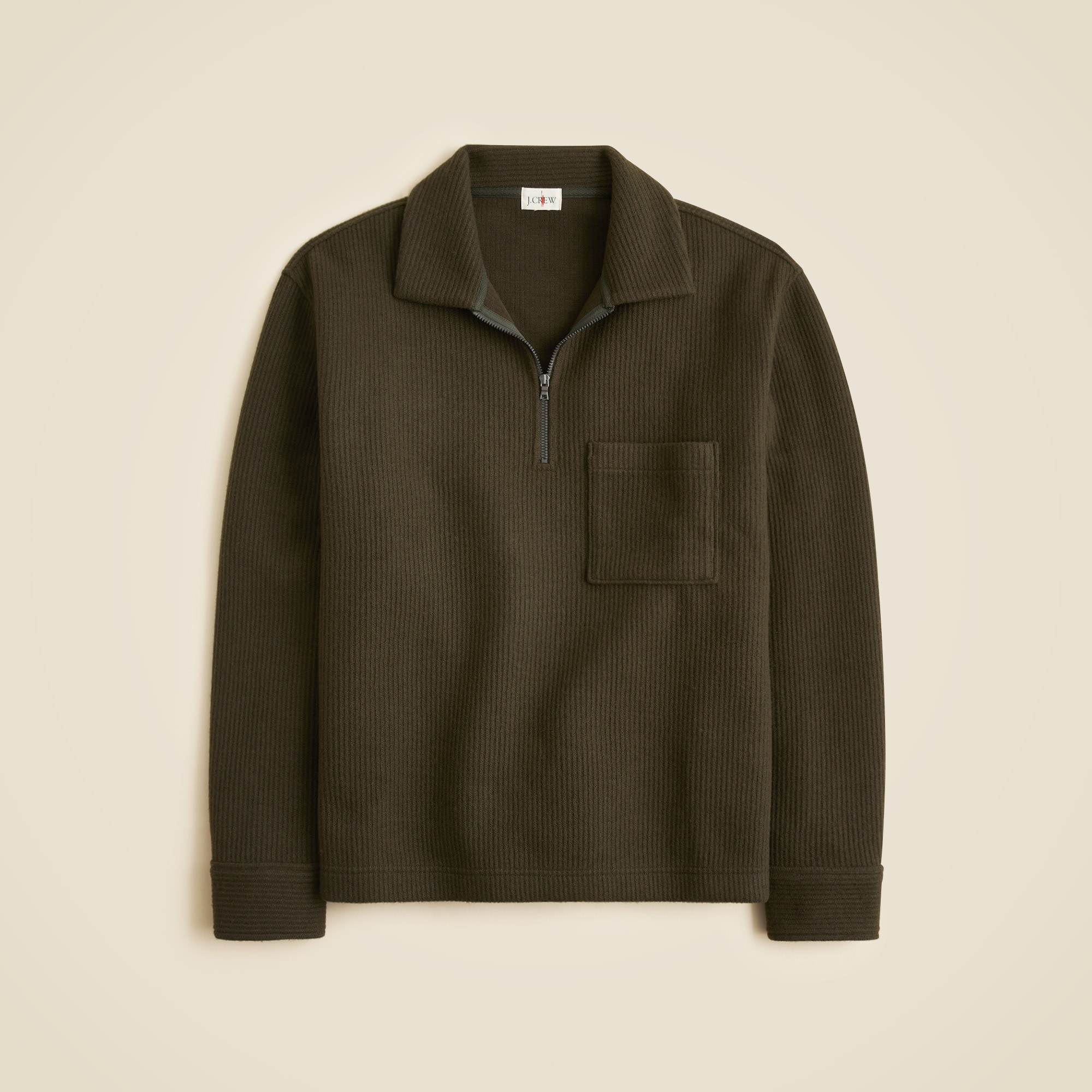 Boiled rib quarter-zip pullover