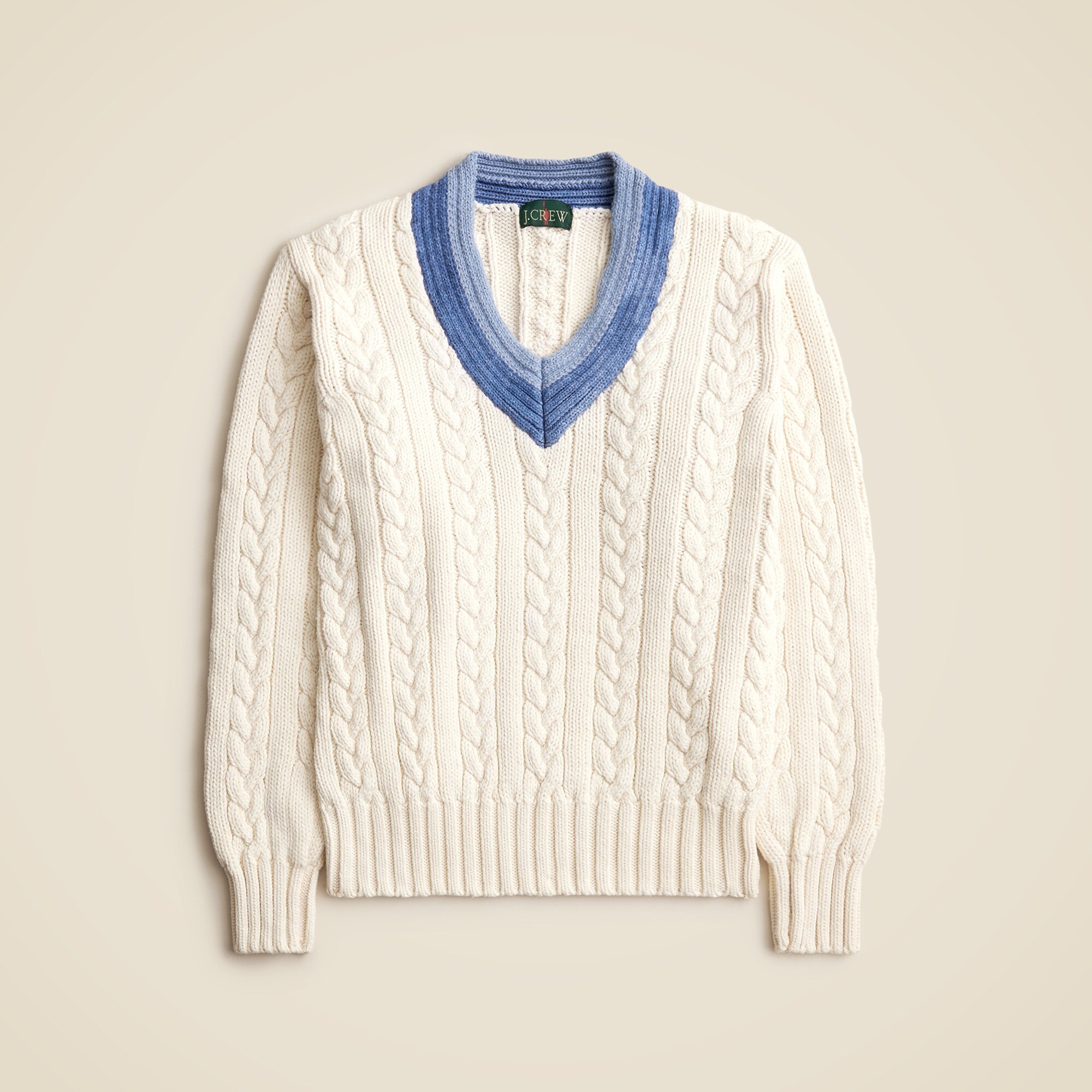  Vintage J.Crew '90s cotton cable-knit V-neck sweater