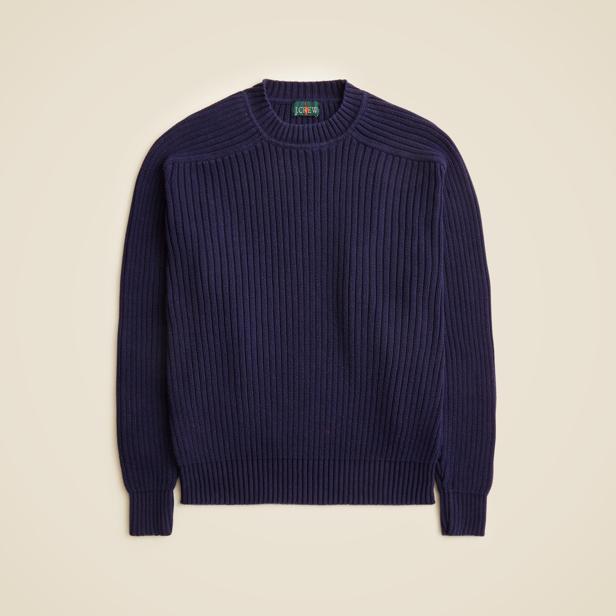 Vintage J.Crew '90s Cotton Shaker-stitch Mockneck Sweater For Men