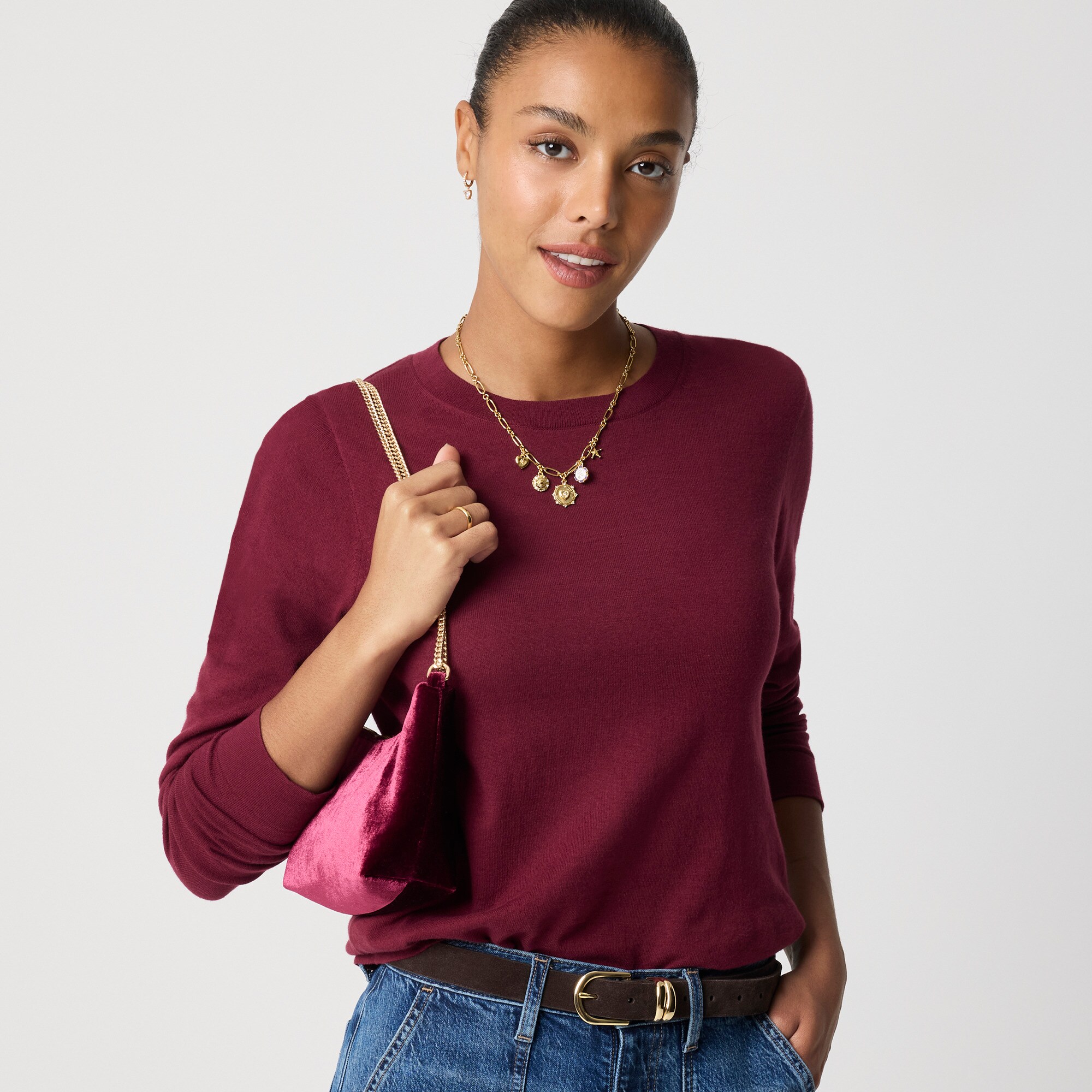 Mini velvet chain handbag