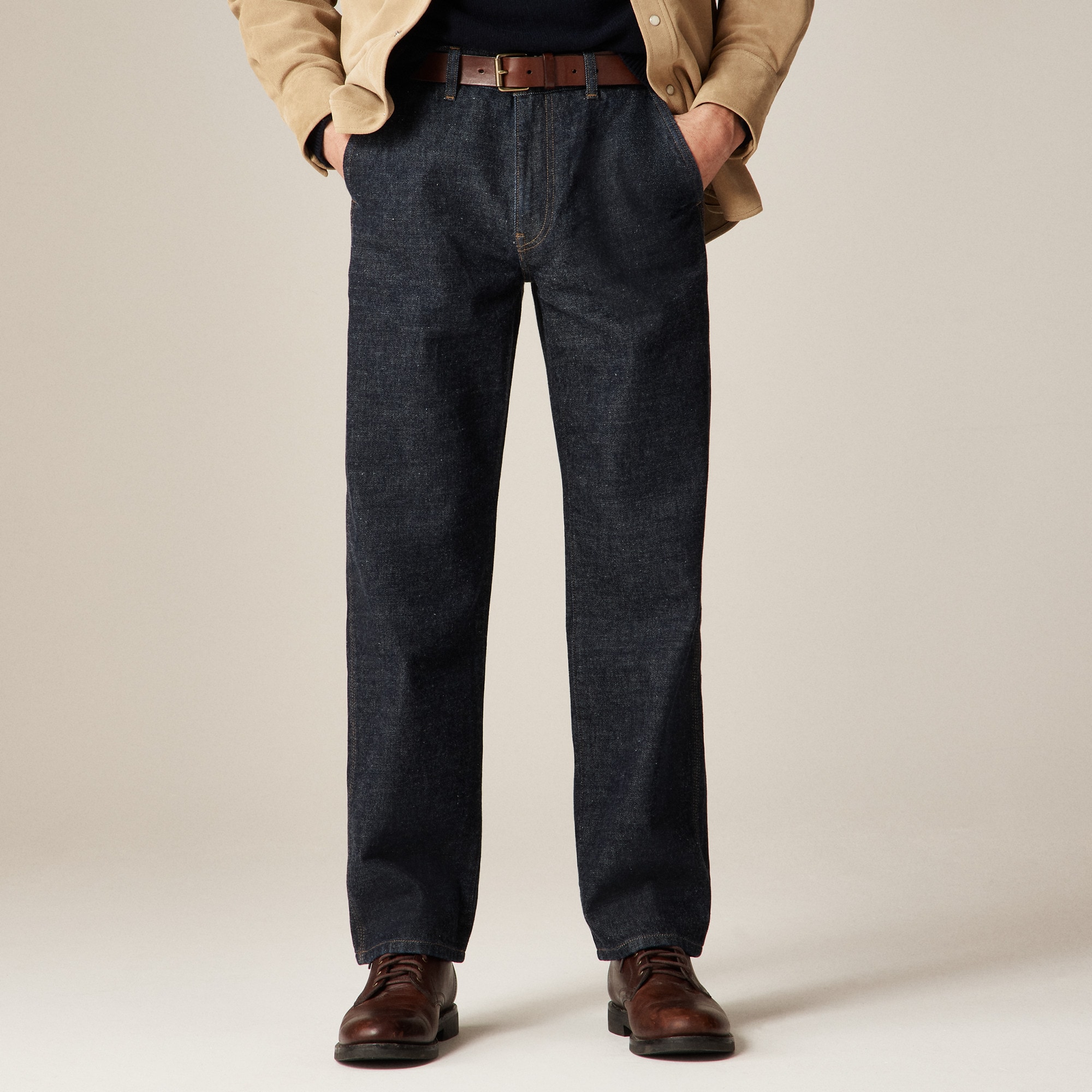 mens Wallace &amp; Barnes relaxed denim trouser