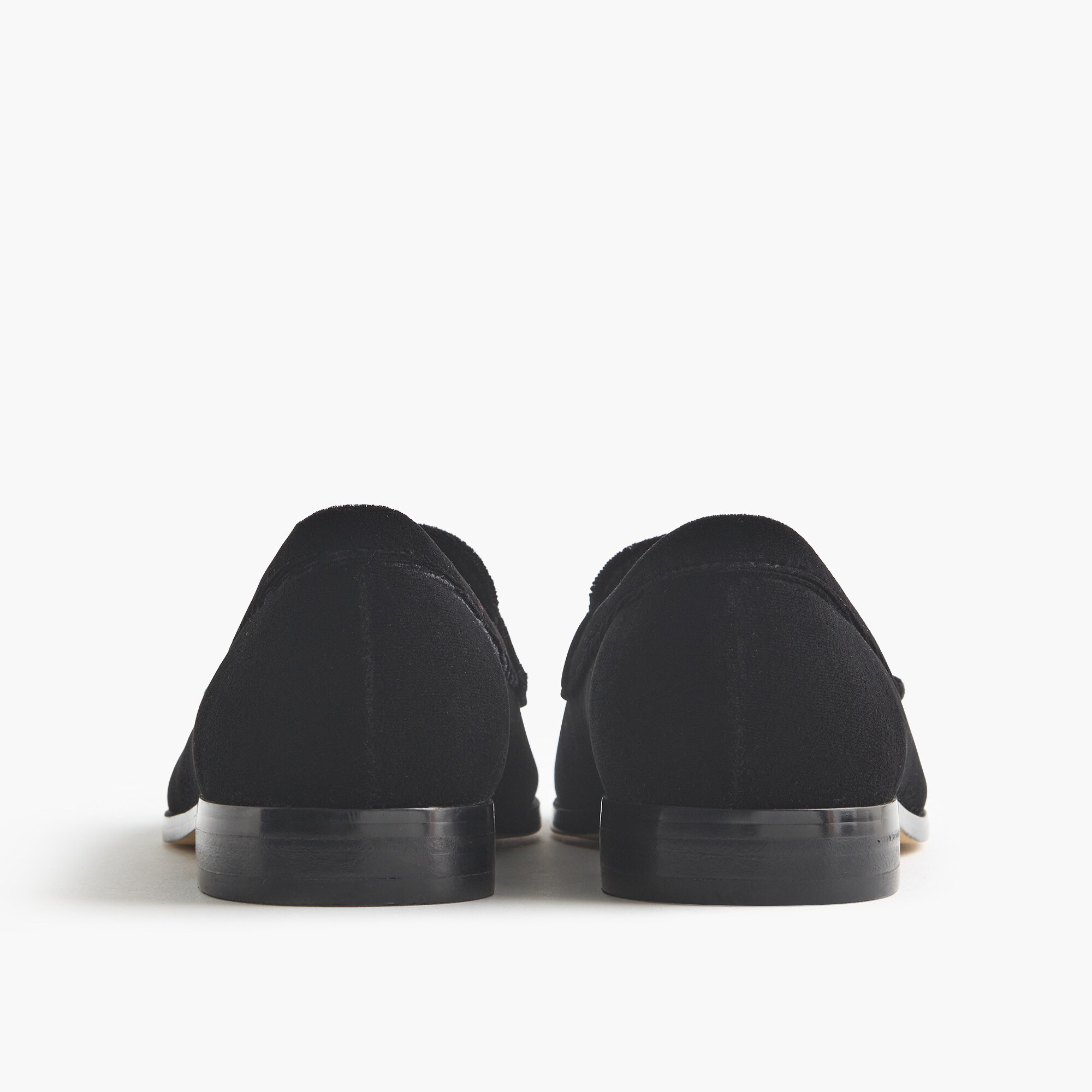 Velvet tassel low-heeled loafers