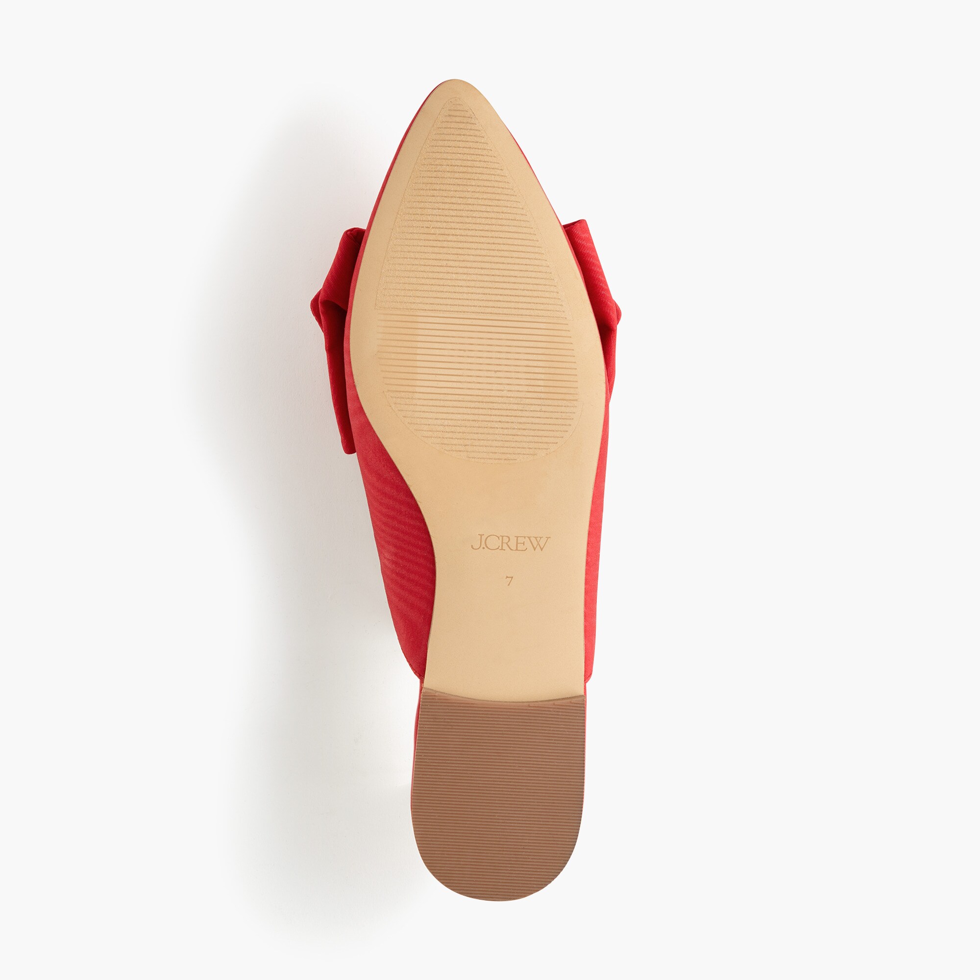Pointed-toe bow mule flats