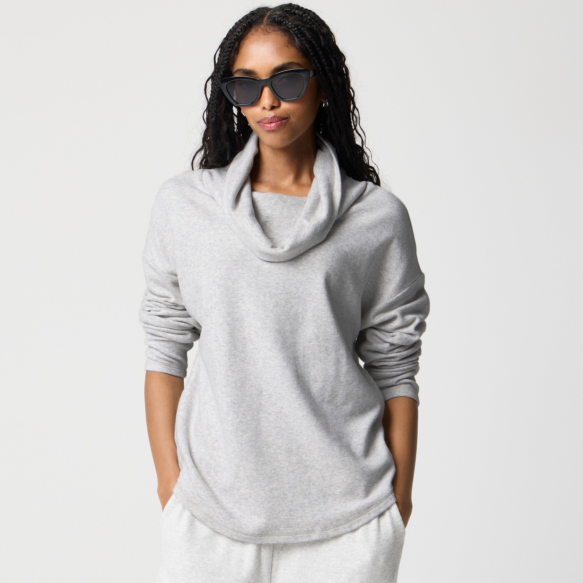 womens Cowlneck pullover in cloudspun yarn