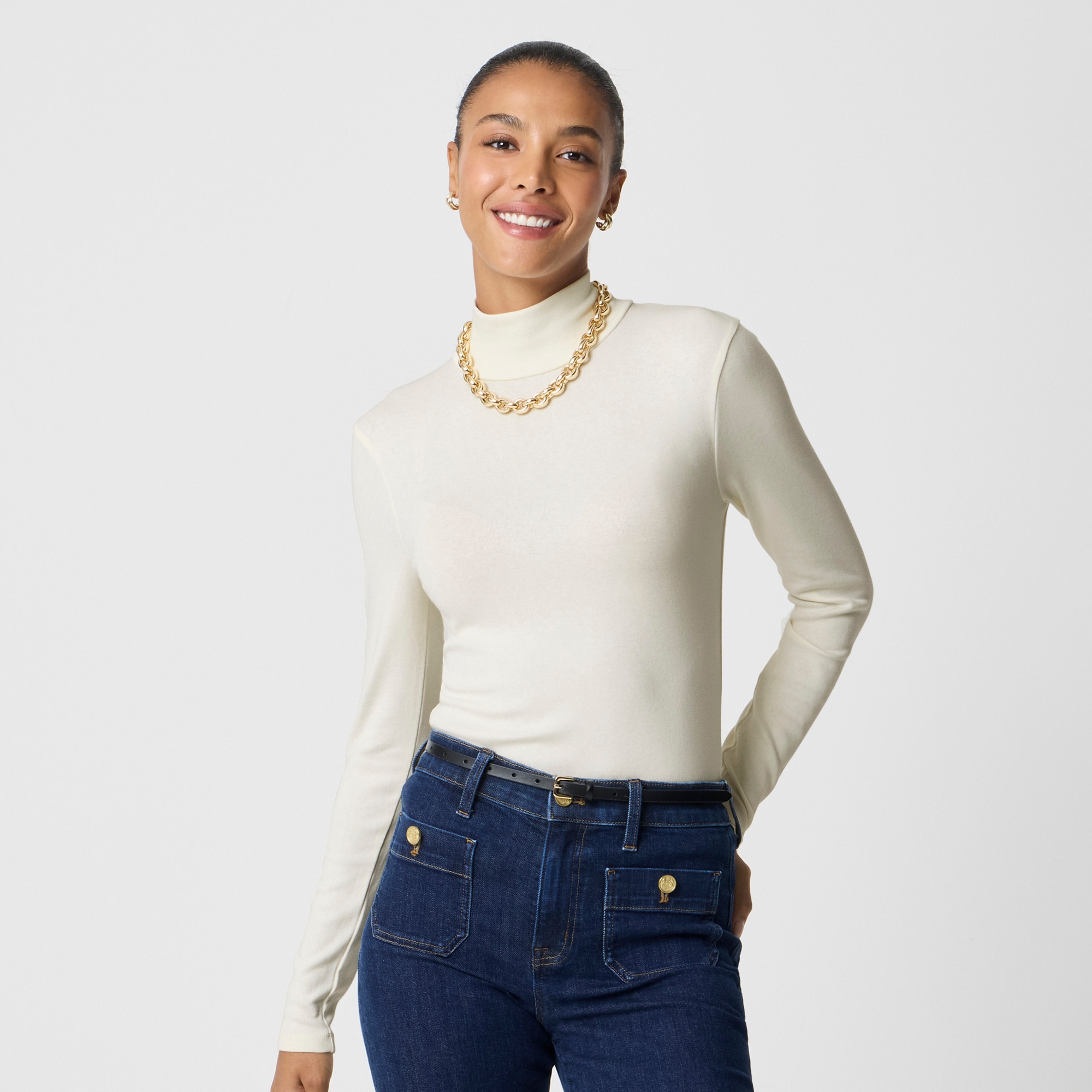 womens Long-sleeve everyday mockneck tee