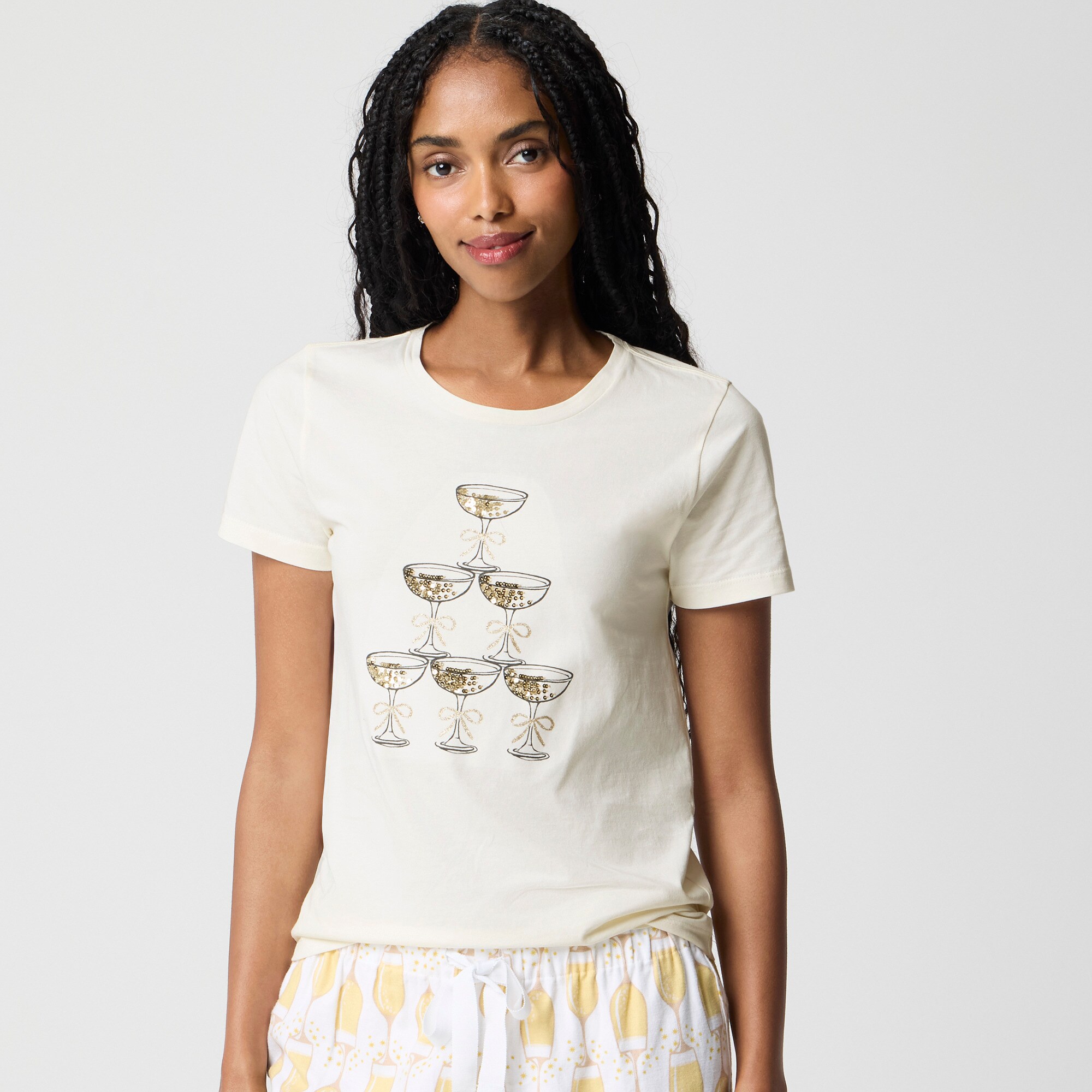 womens Champagne tower graphic tee