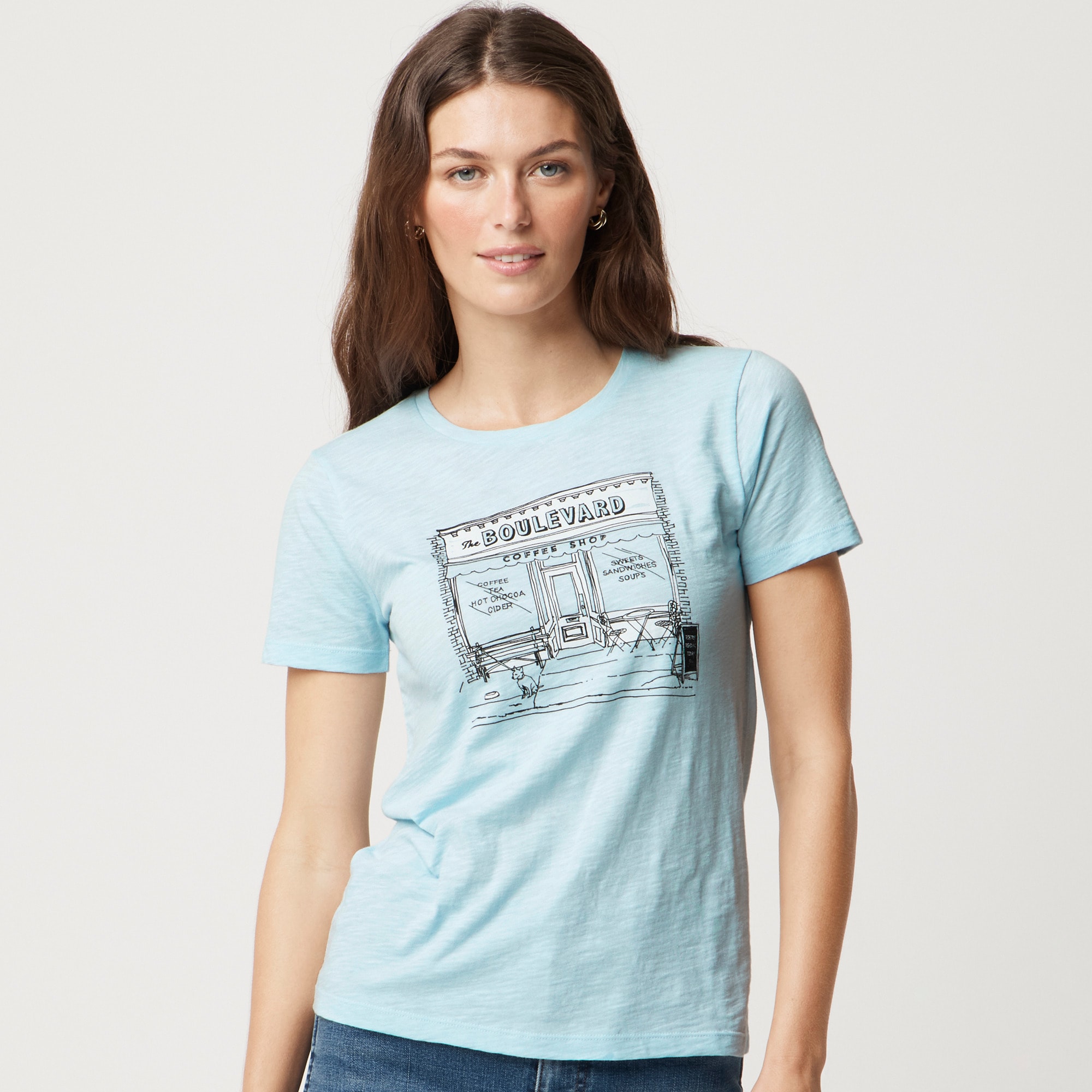 womens Coffee shop graphic tee