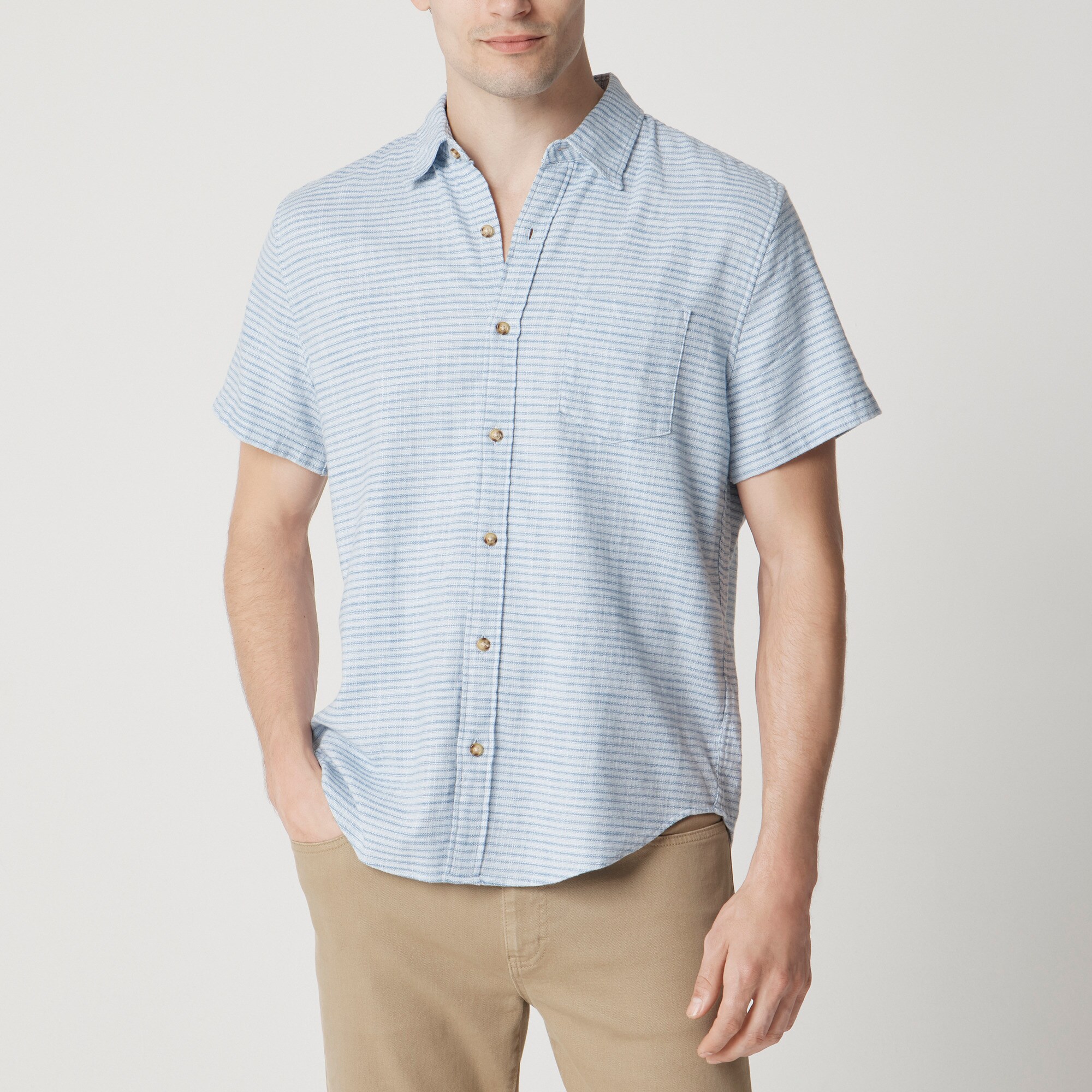  Short-sleeve slub dobby shirt