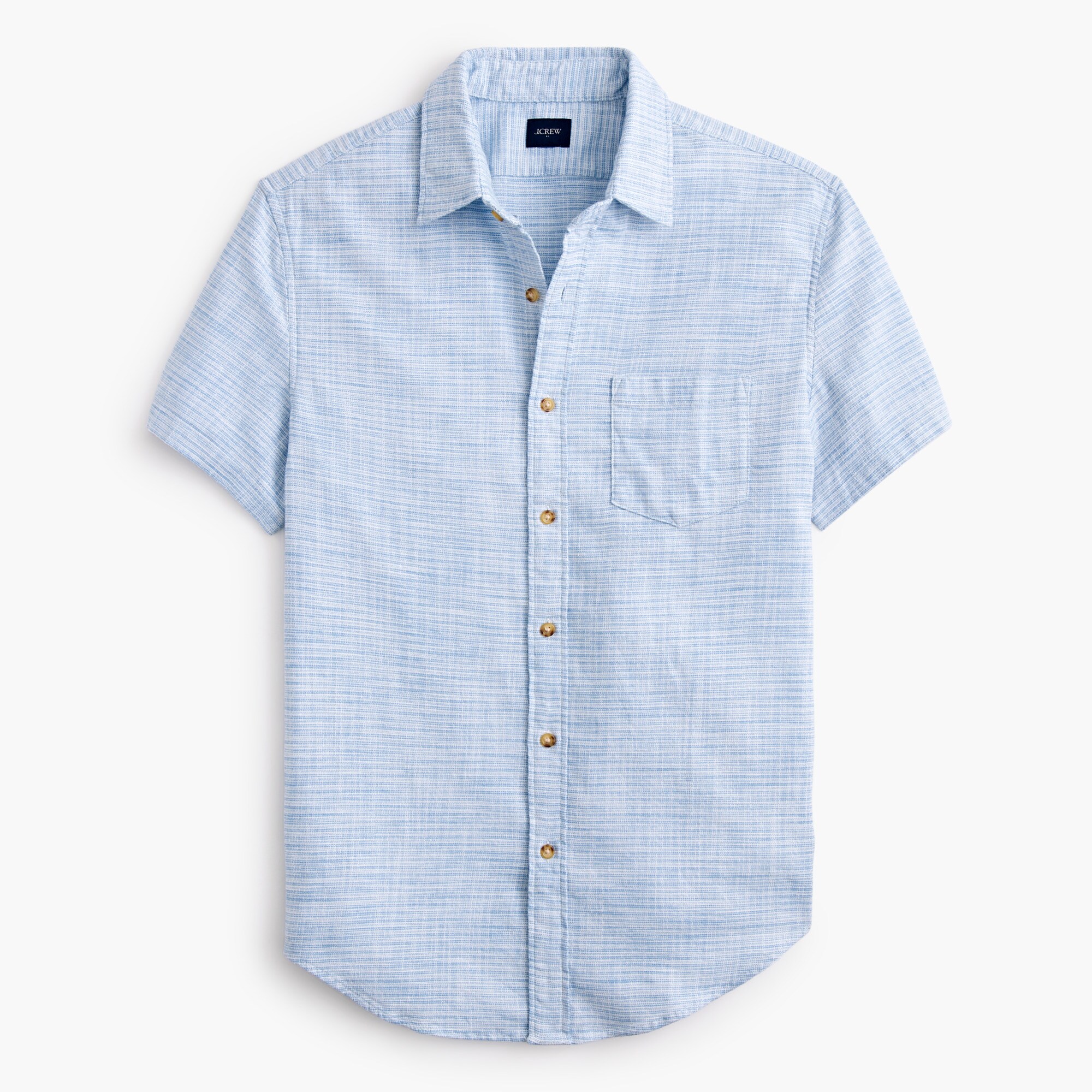 Short-sleeve slub dobby shirt