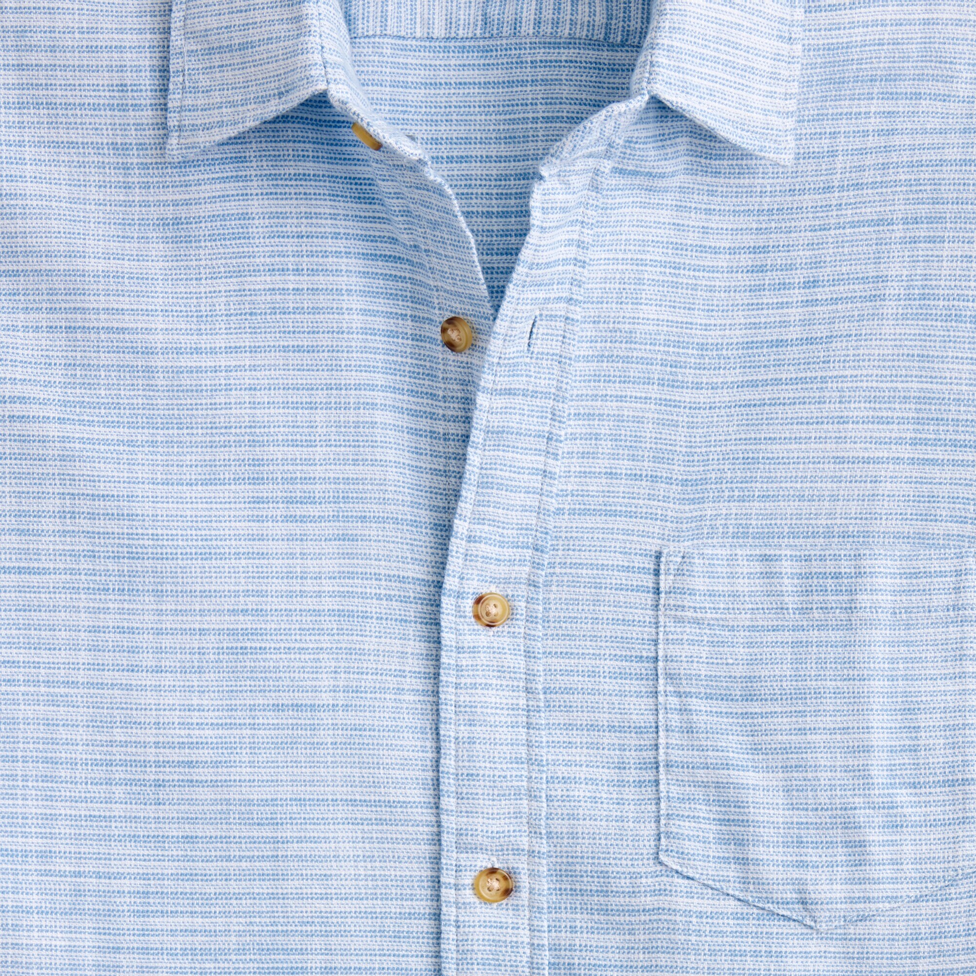 Short-sleeve slub dobby shirt