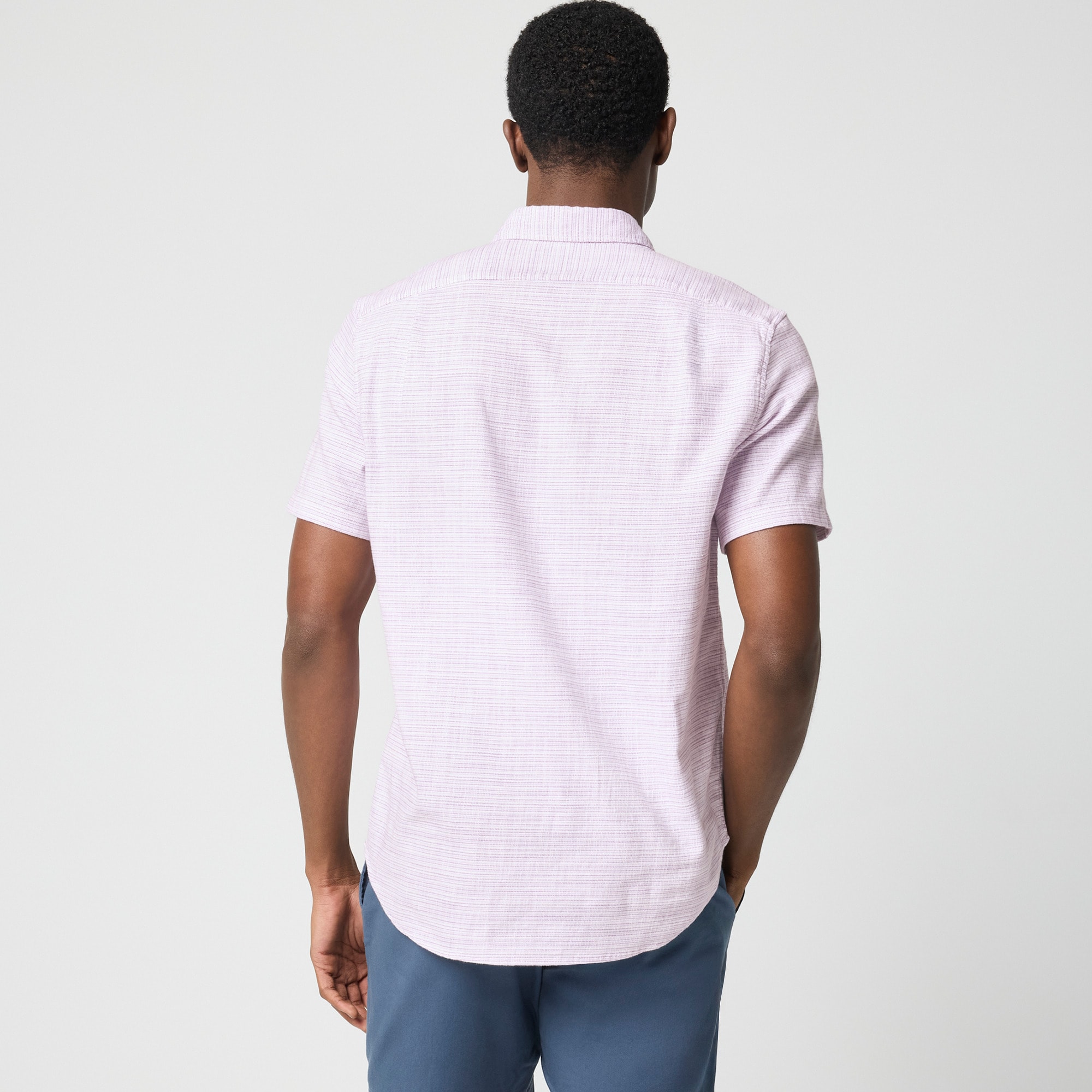 Short-sleeve slub dobby shirt
