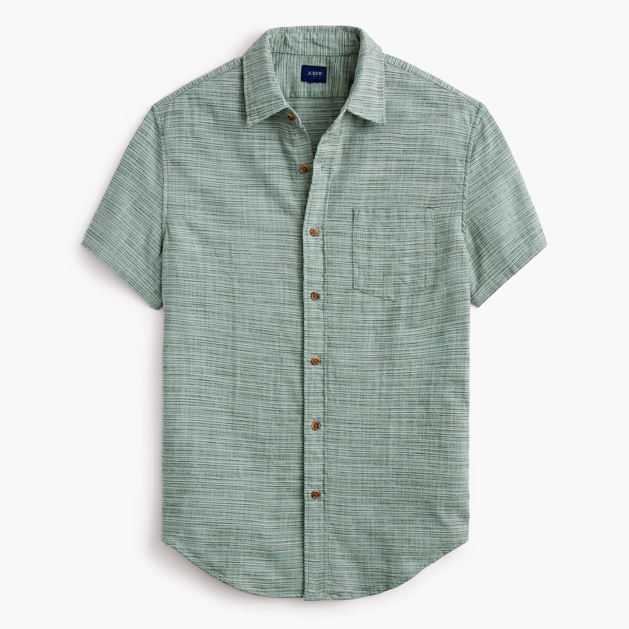 Short-sleeve slub dobby shirt
