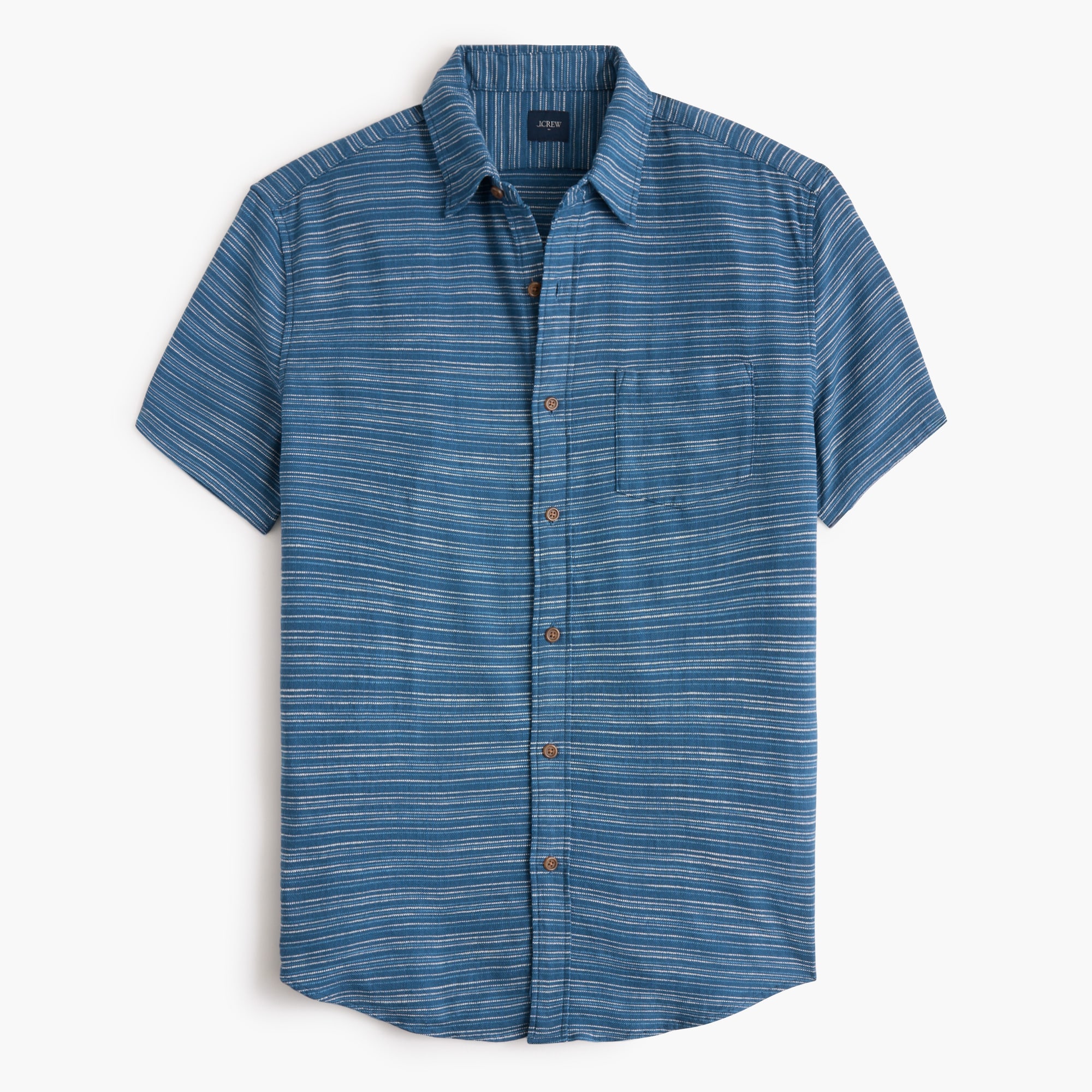 Short-sleeve slub dobby shirt