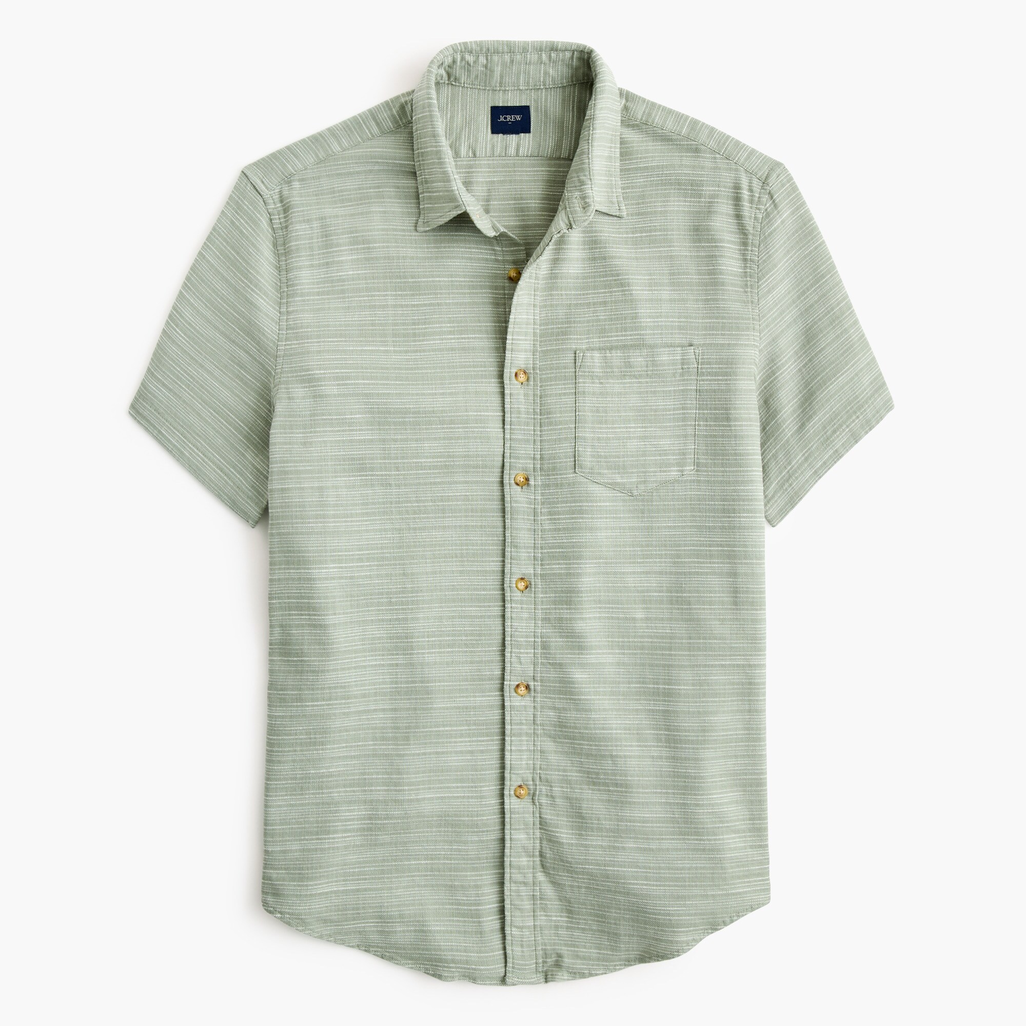 Short-sleeve slub dobby shirt