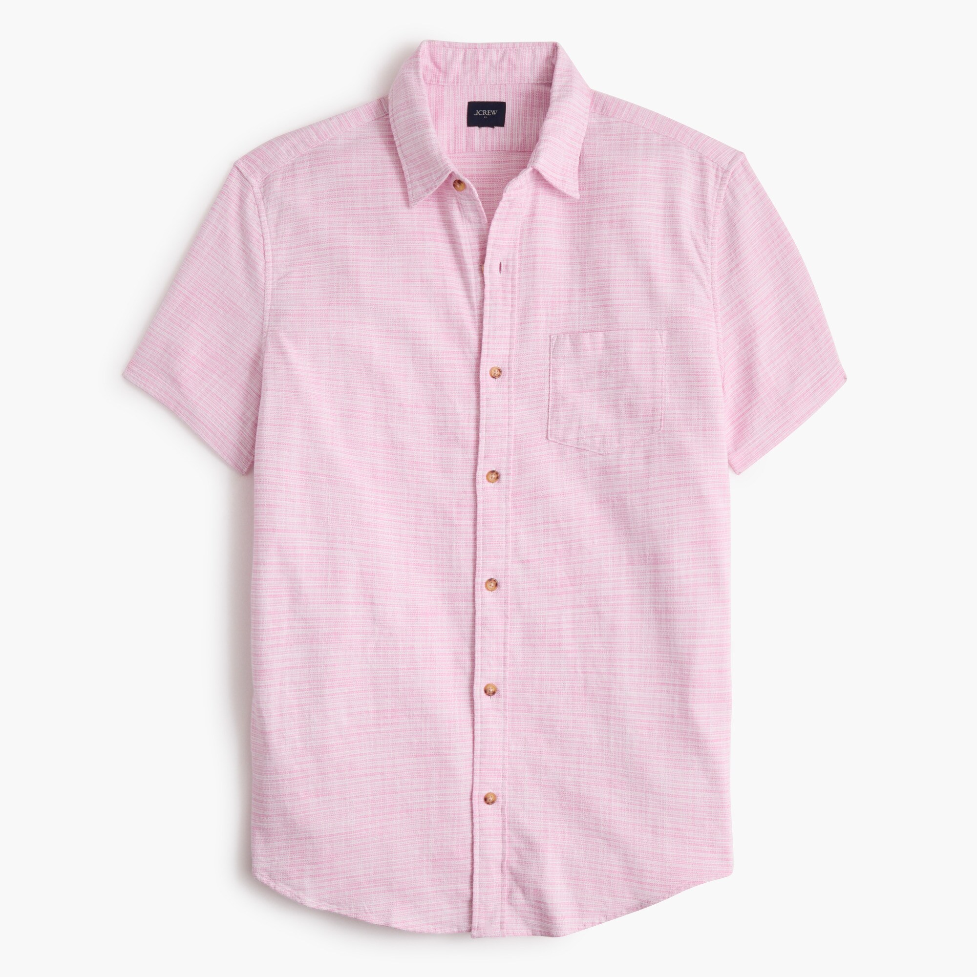 Short-sleeve slub dobby shirt