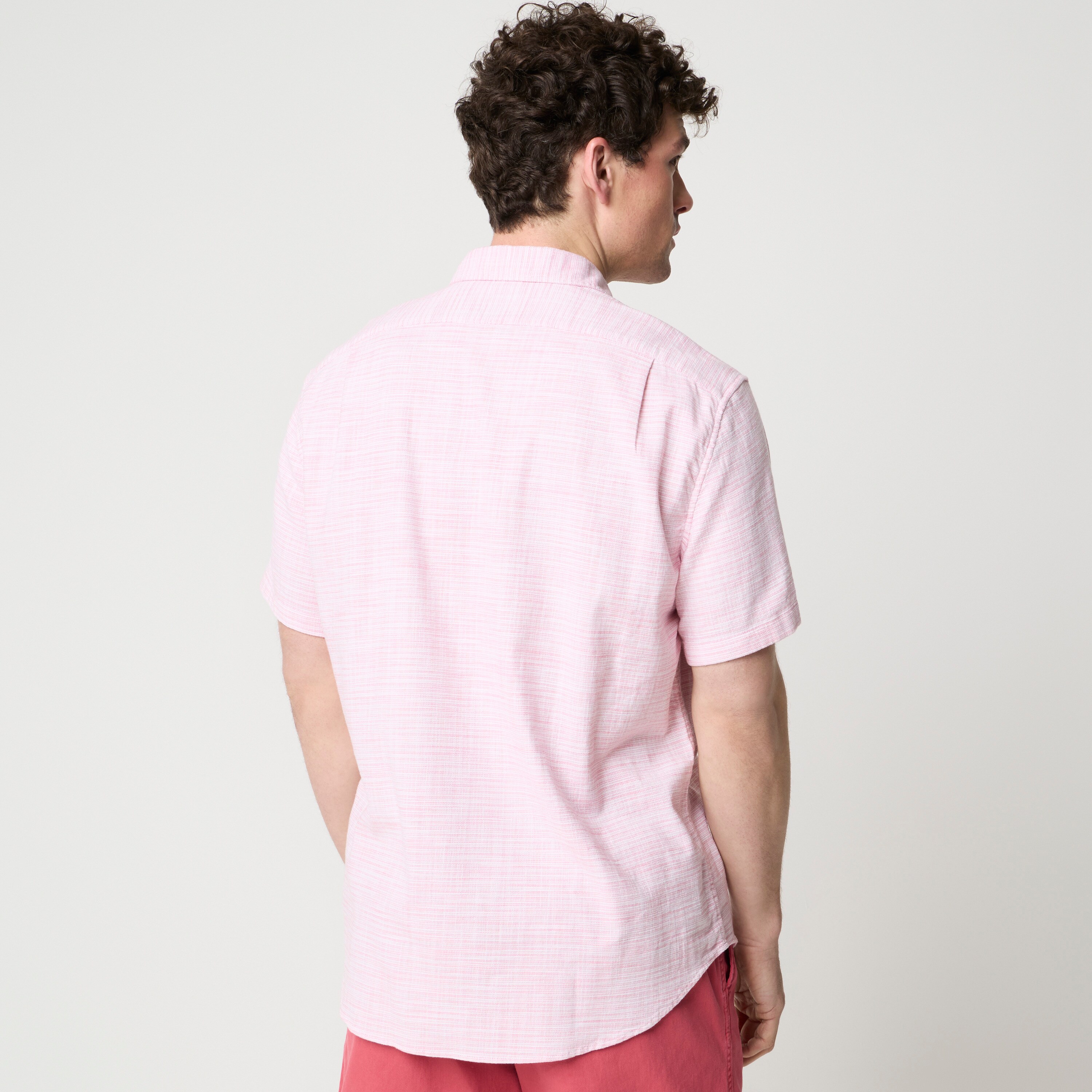 Short-sleeve slub dobby shirt