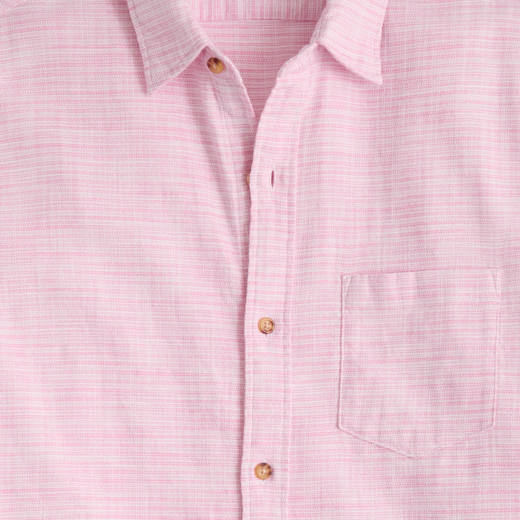 Short-sleeve slub dobby shirt