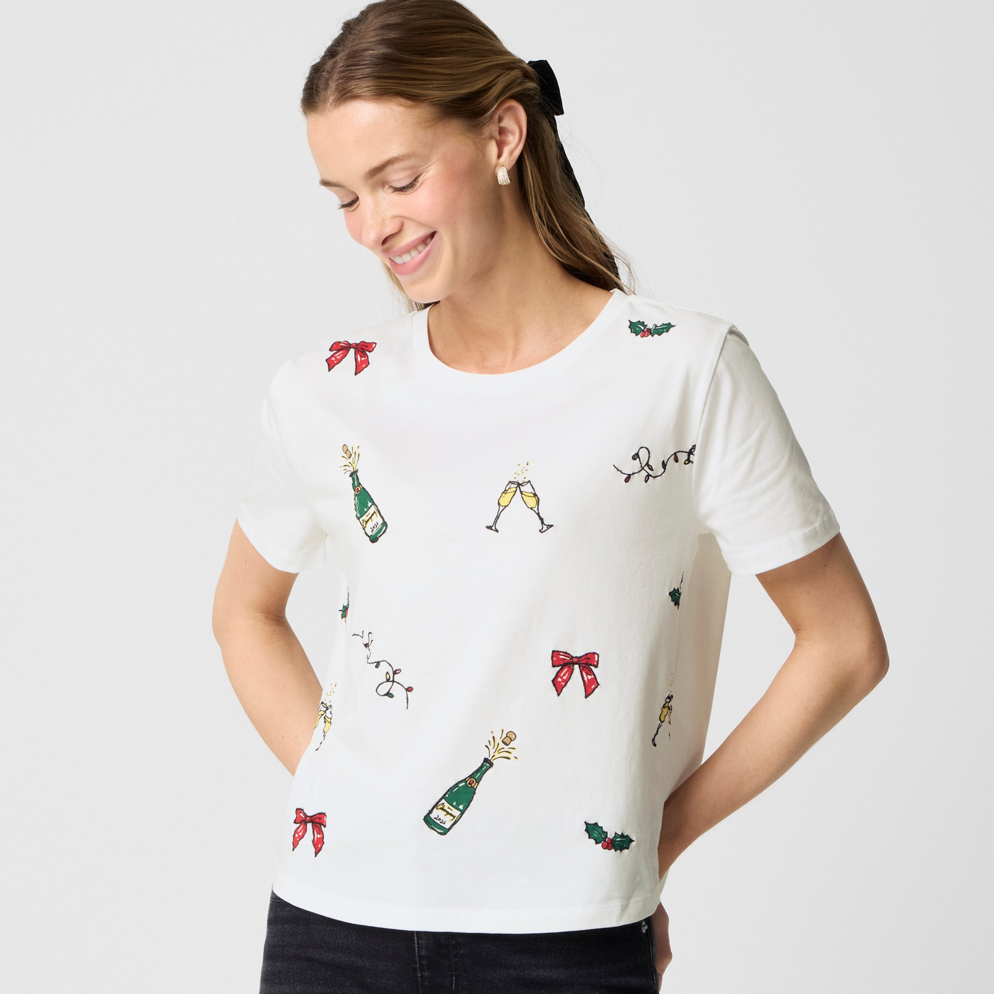  Embroidered party tee