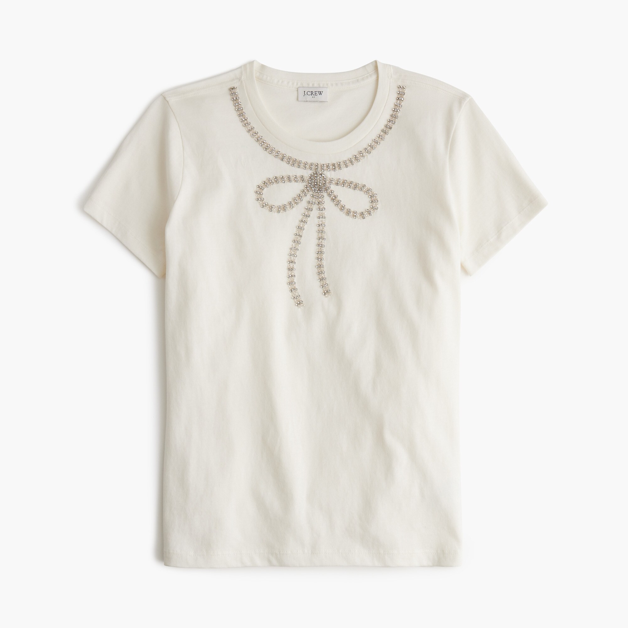 embellished bow tee for women