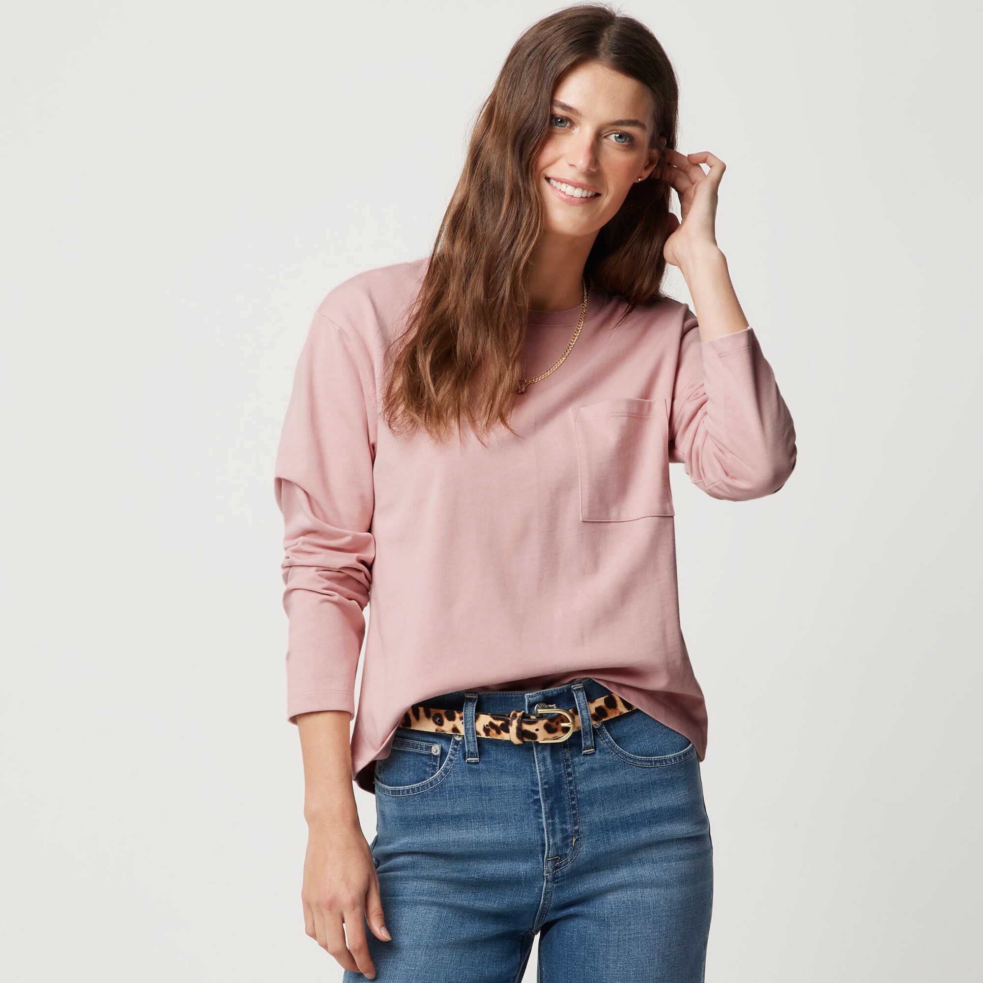 womens Long-sleeve pocket tee
