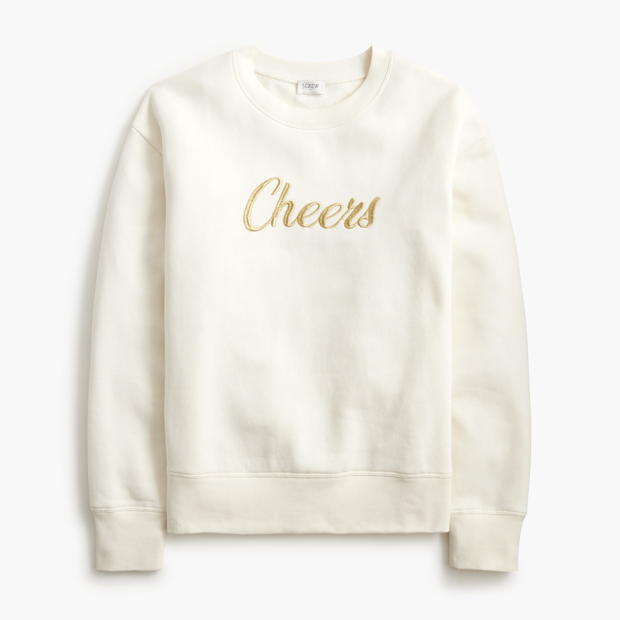 "Cheers" embroidered crewneck sweatshirt