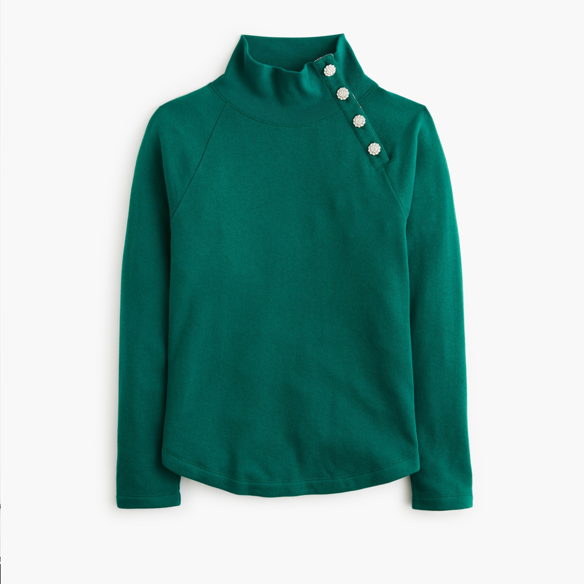 Jewel-button Mockneck Pullover For Women | Factory