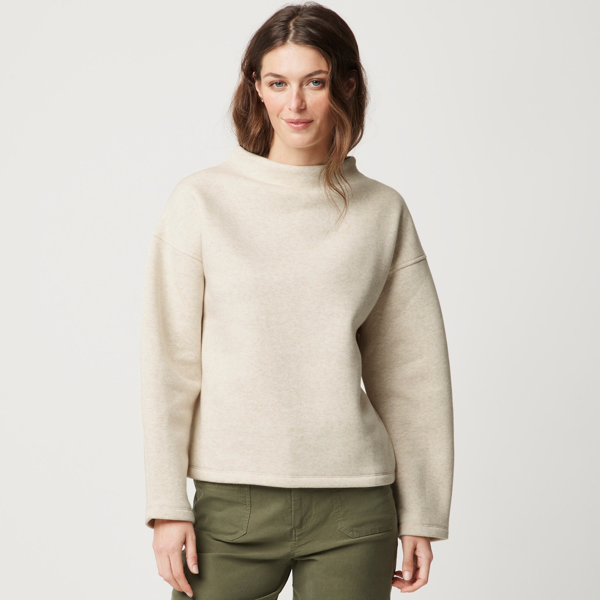 womens Fleece mockneck sweatshirt