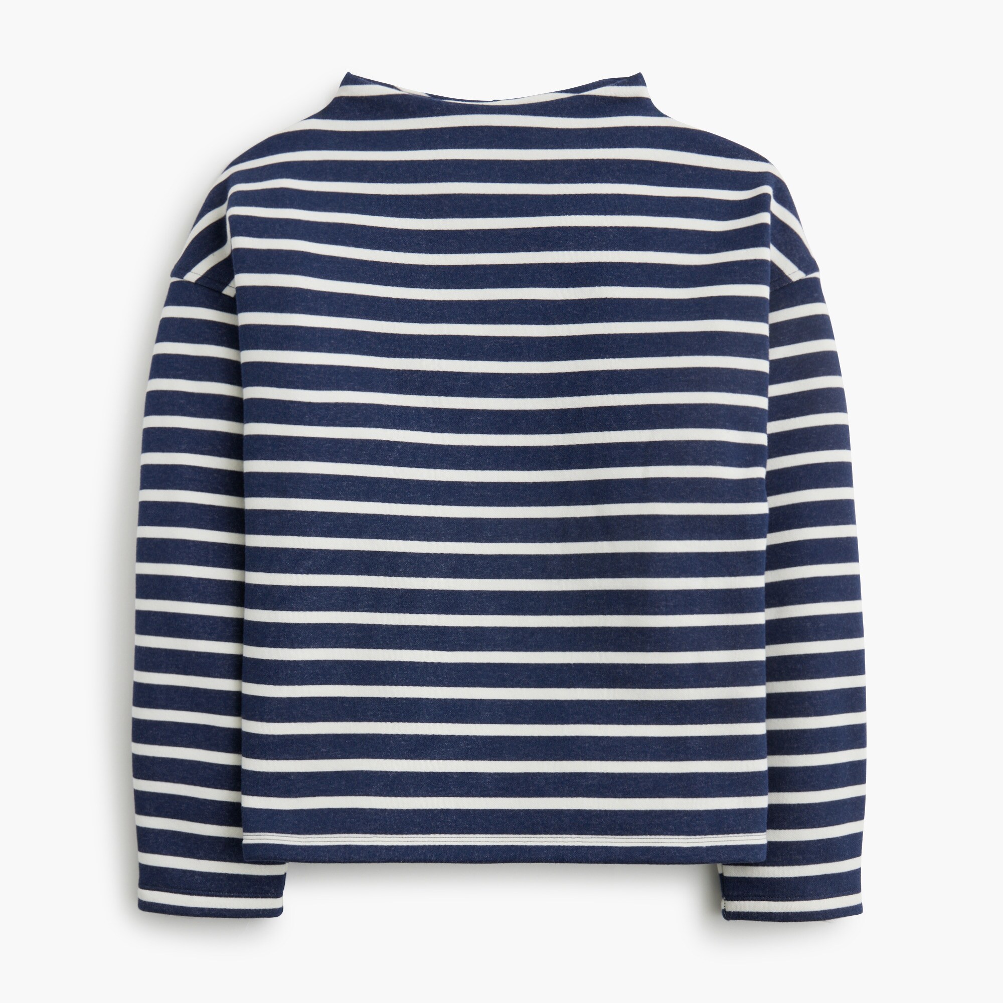 Striped Fleece Mockneck Sweatshirt For Women | Factory