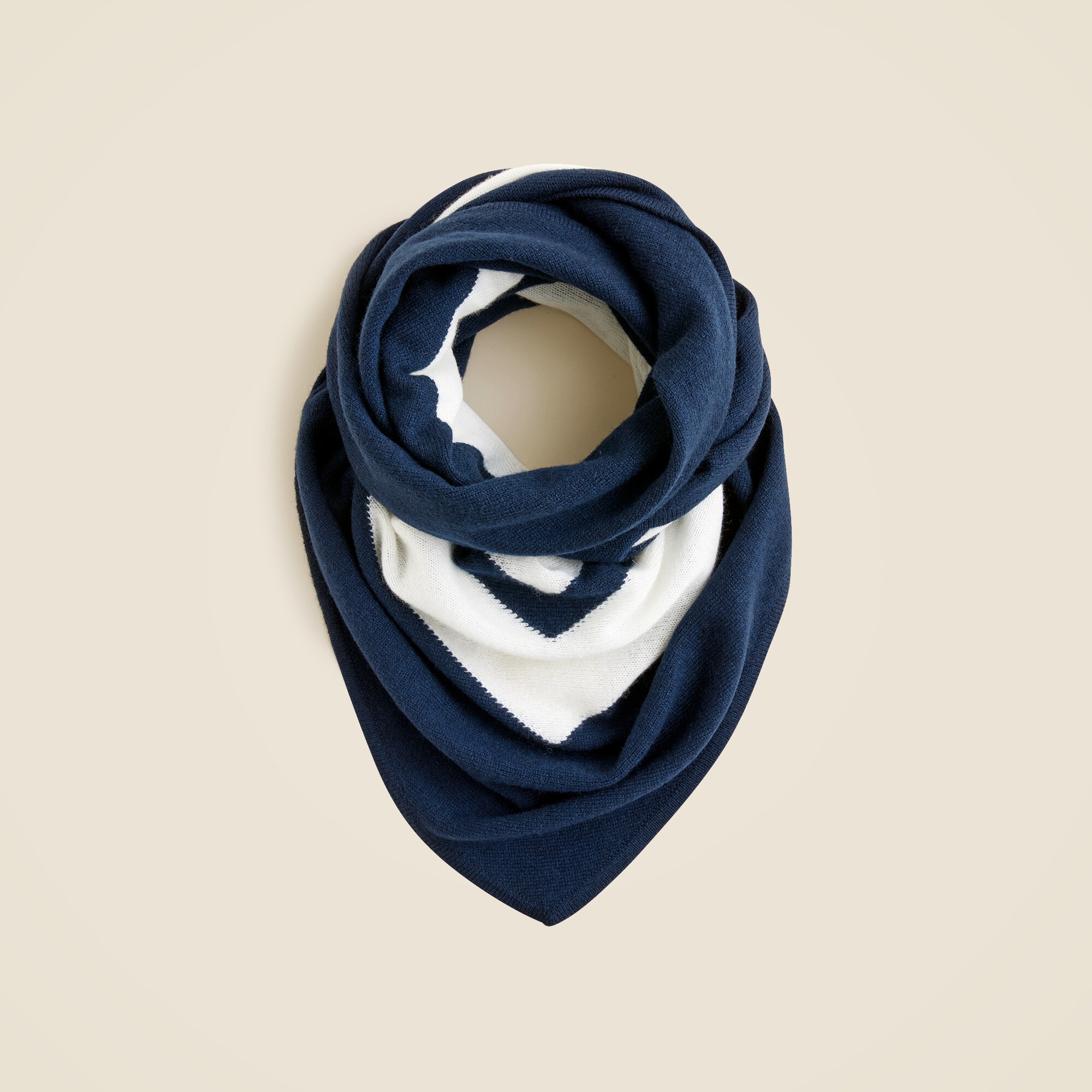  Striped wool-cashmere blend bandana