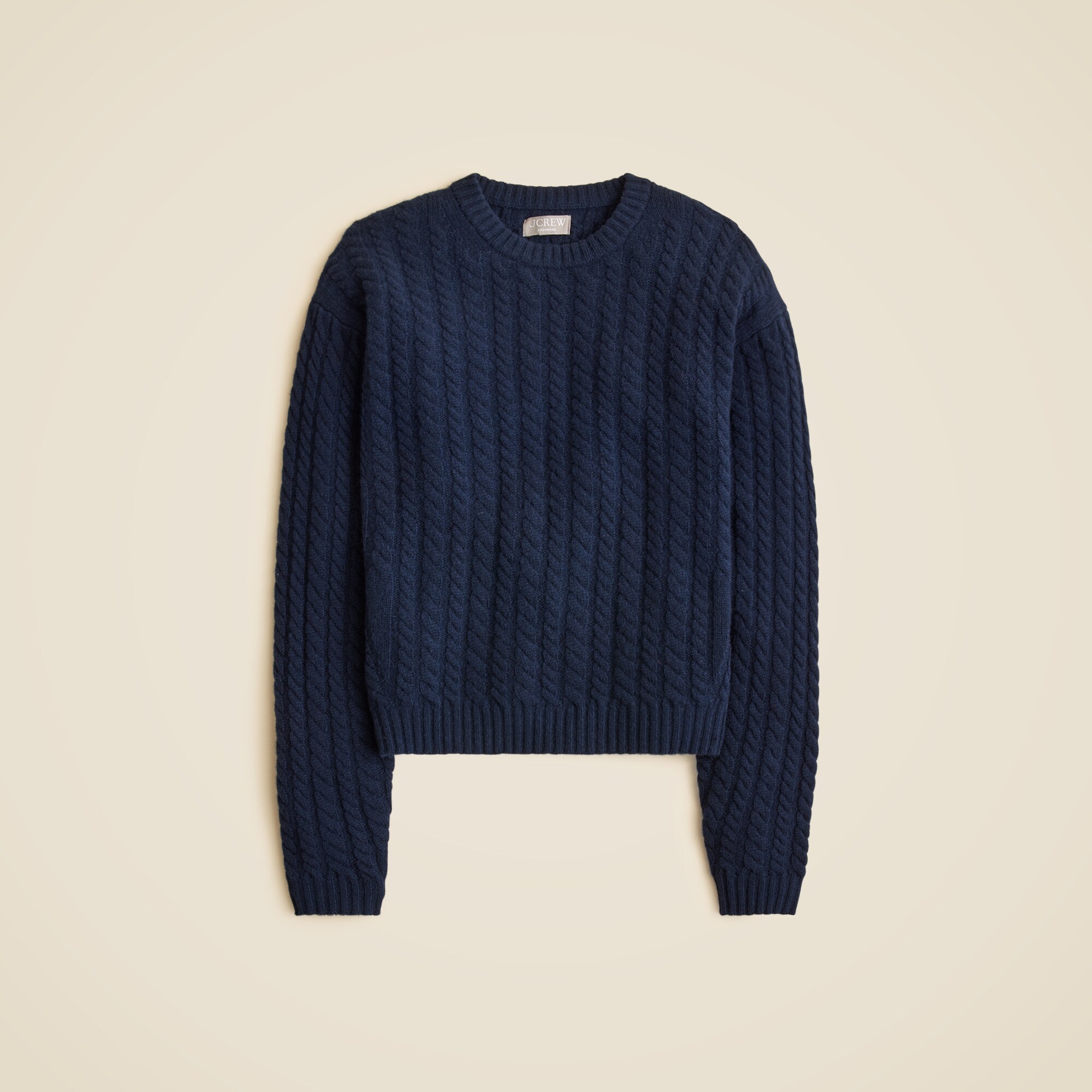  Perfect cashmere cable-knit crewneck sweater