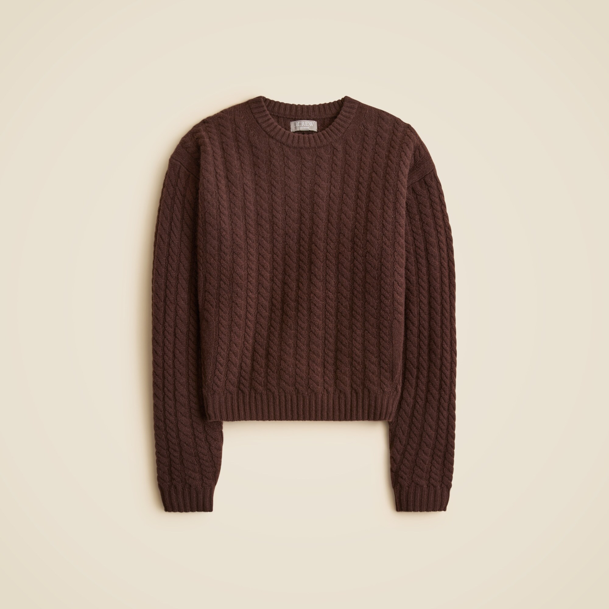 Perfect cashmere cable-knit crewneck sweater