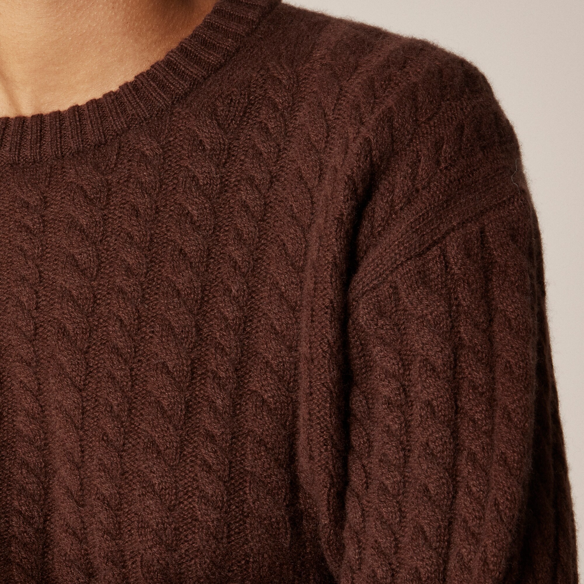 Perfect cashmere cable-knit crewneck sweater