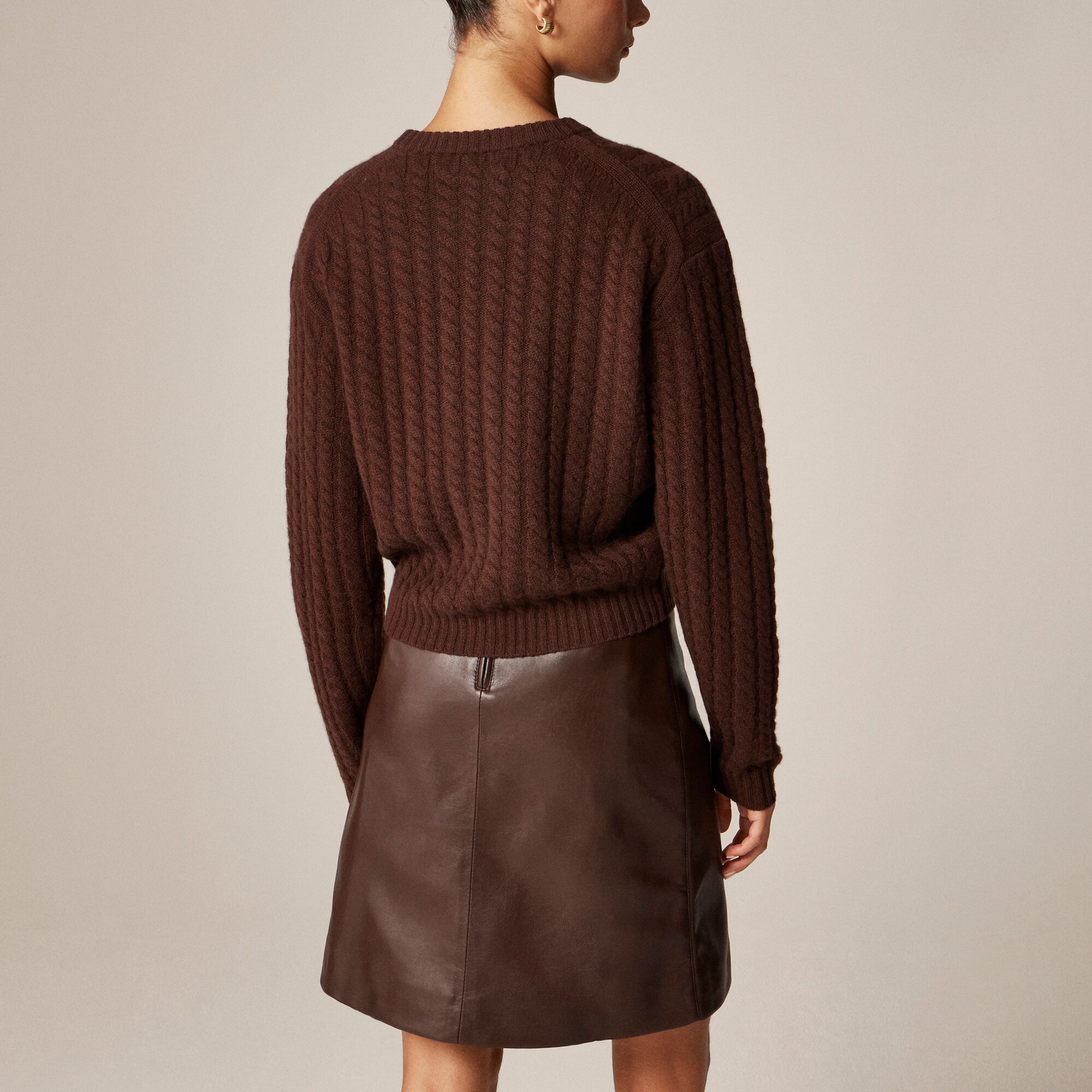 Perfect cashmere cable-knit crewneck sweater