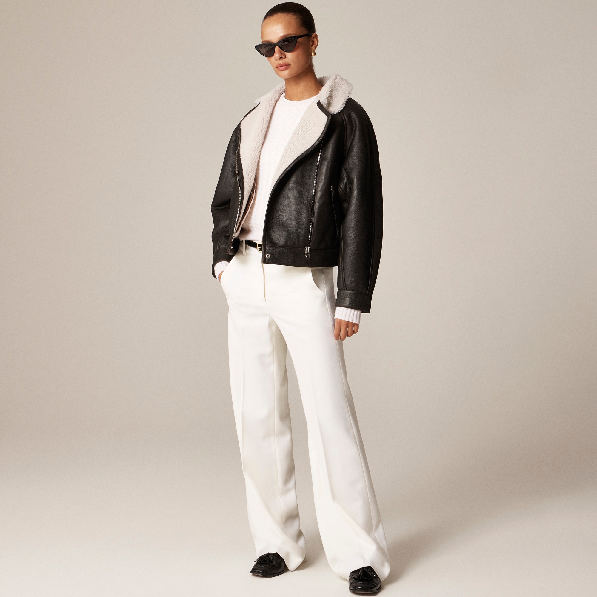 Perfect cashmere cable-knit crewneck sweater