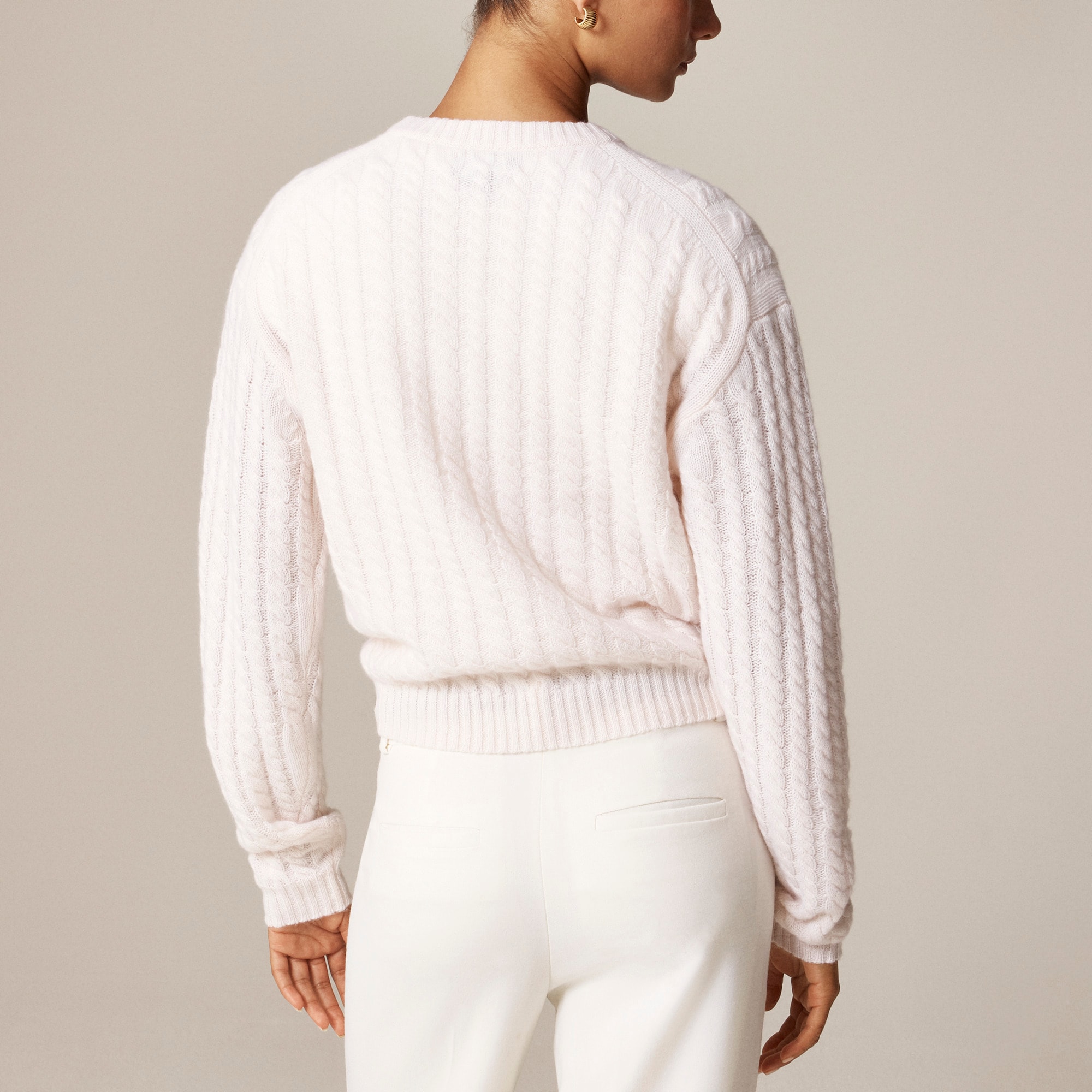 Perfect cashmere cable-knit crewneck sweater