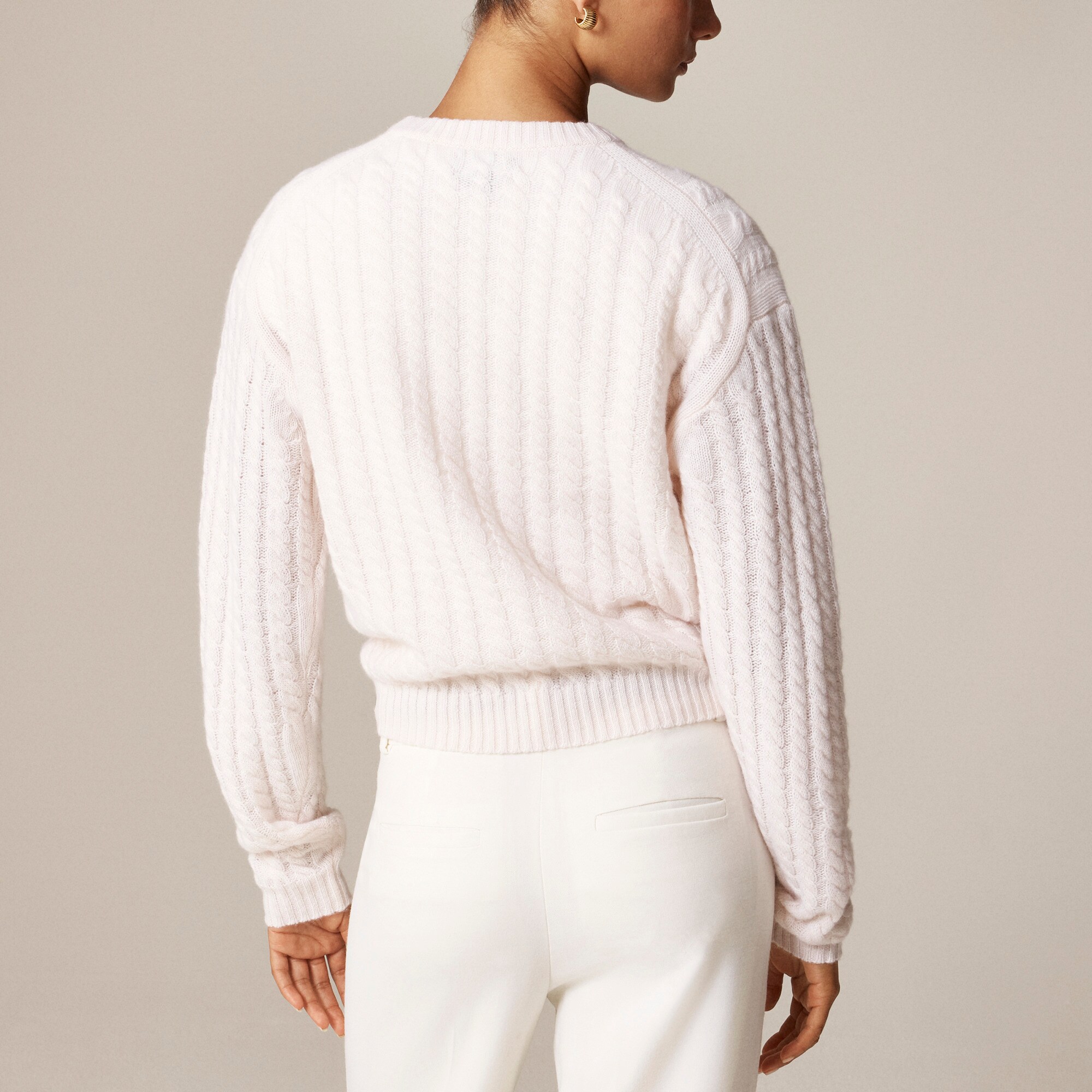 Perfect cashmere cable-knit crewneck sweater