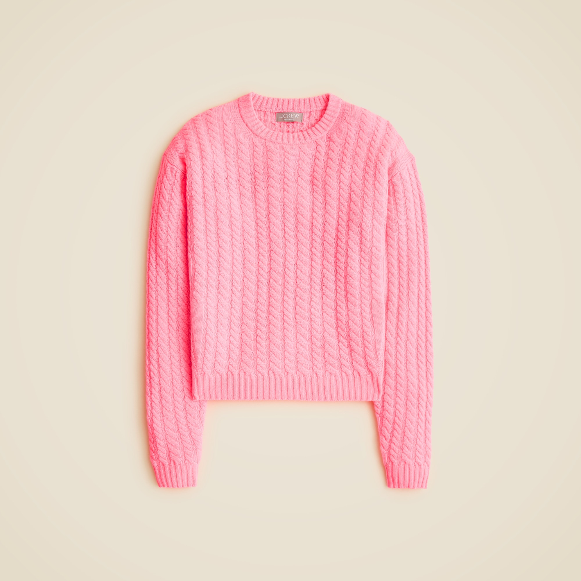 Perfect cashmere cable-knit crewneck sweater