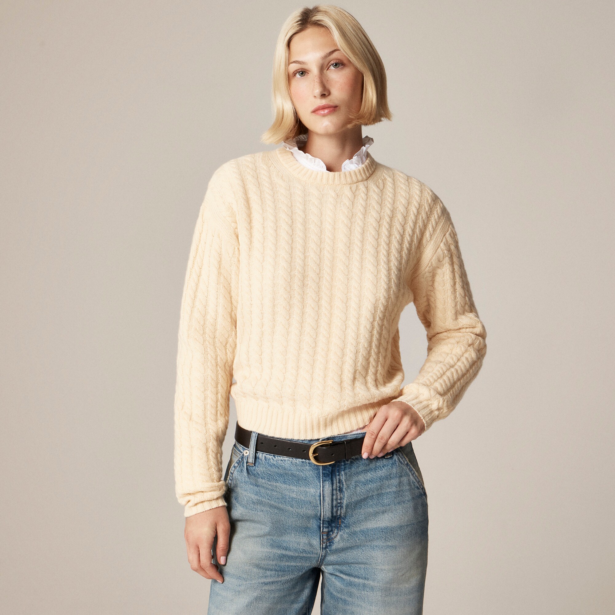 womens Perfect cashmere cable-knit crewneck sweater
